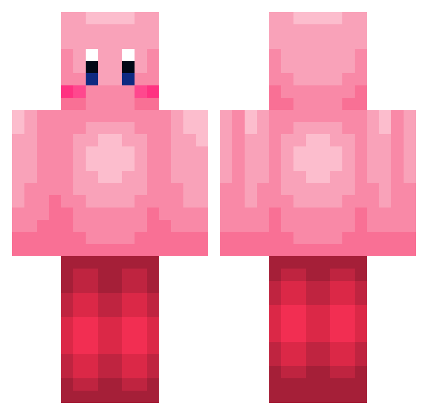 SpeedKirby1 Minecraft skin, front and back view
