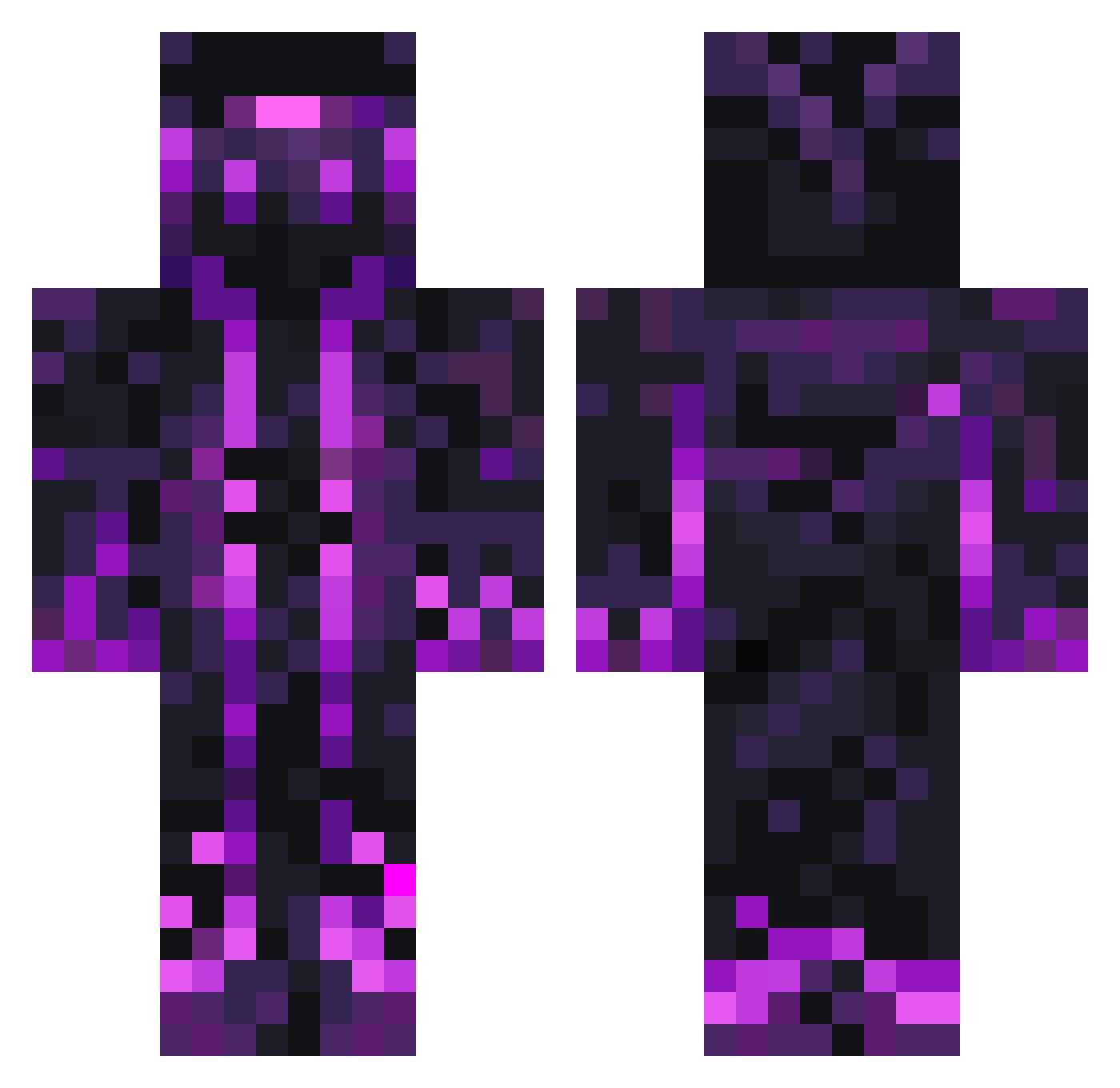 Mort332288 Minecraft skin, front and back view