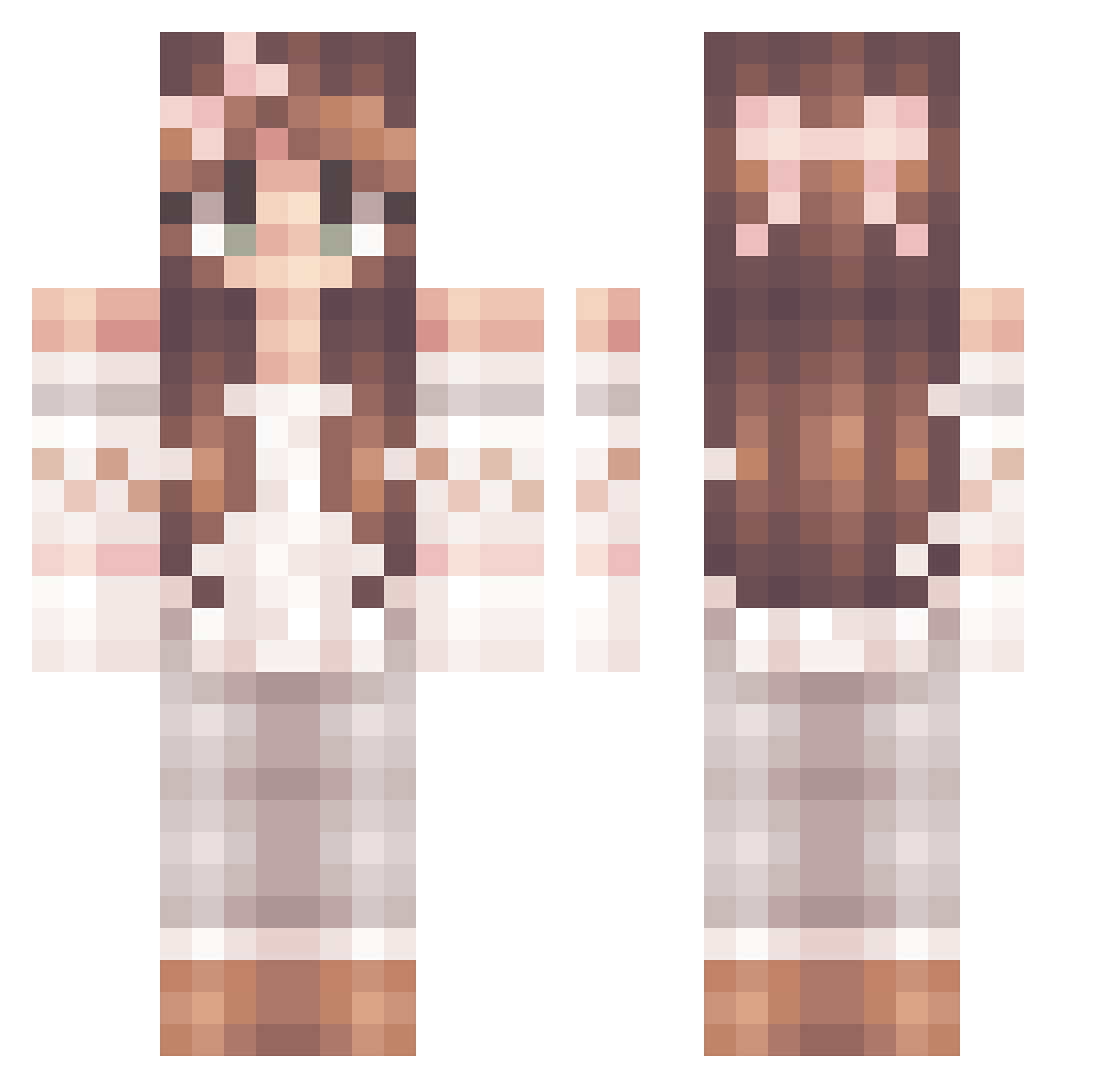 graticule Minecraft skin, front and back view