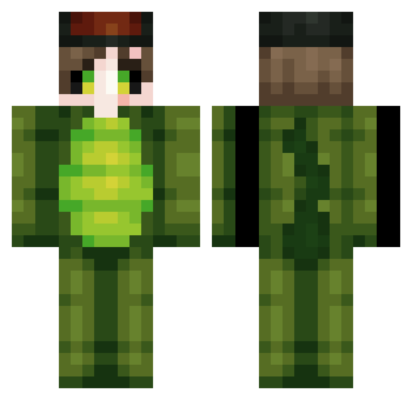 Evergrande Minecraft skin, front and back view