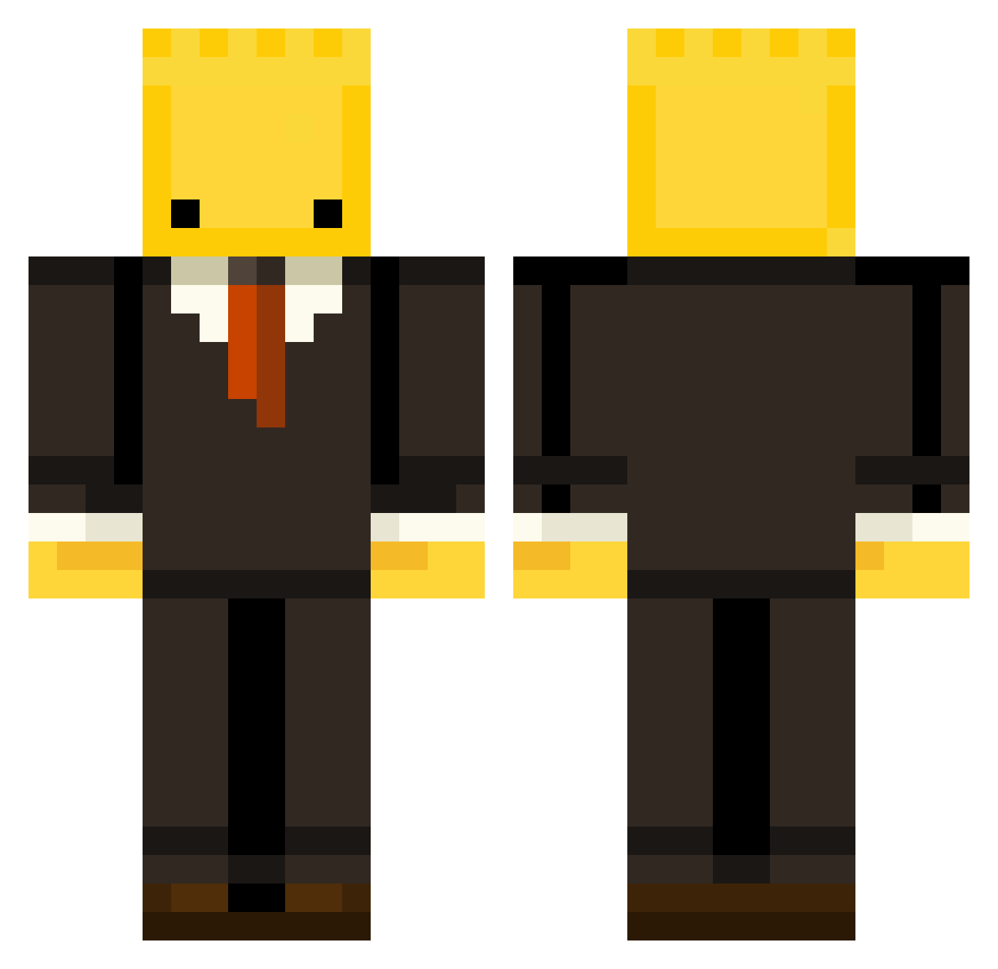 TorLinde Minecraft skin, front and back view