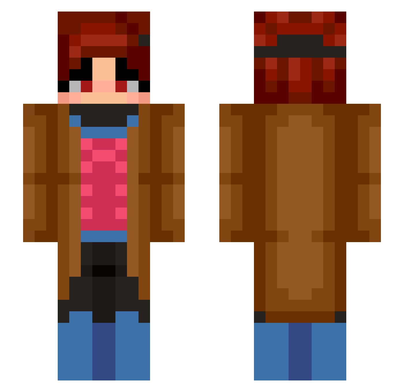 wolfwoodplush Minecraft skin, front and back view