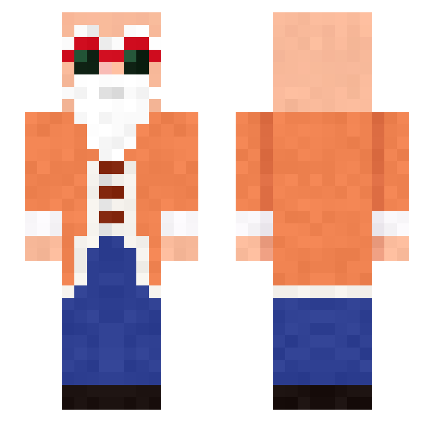 Tehjinkusu Minecraft skin, front and back view
