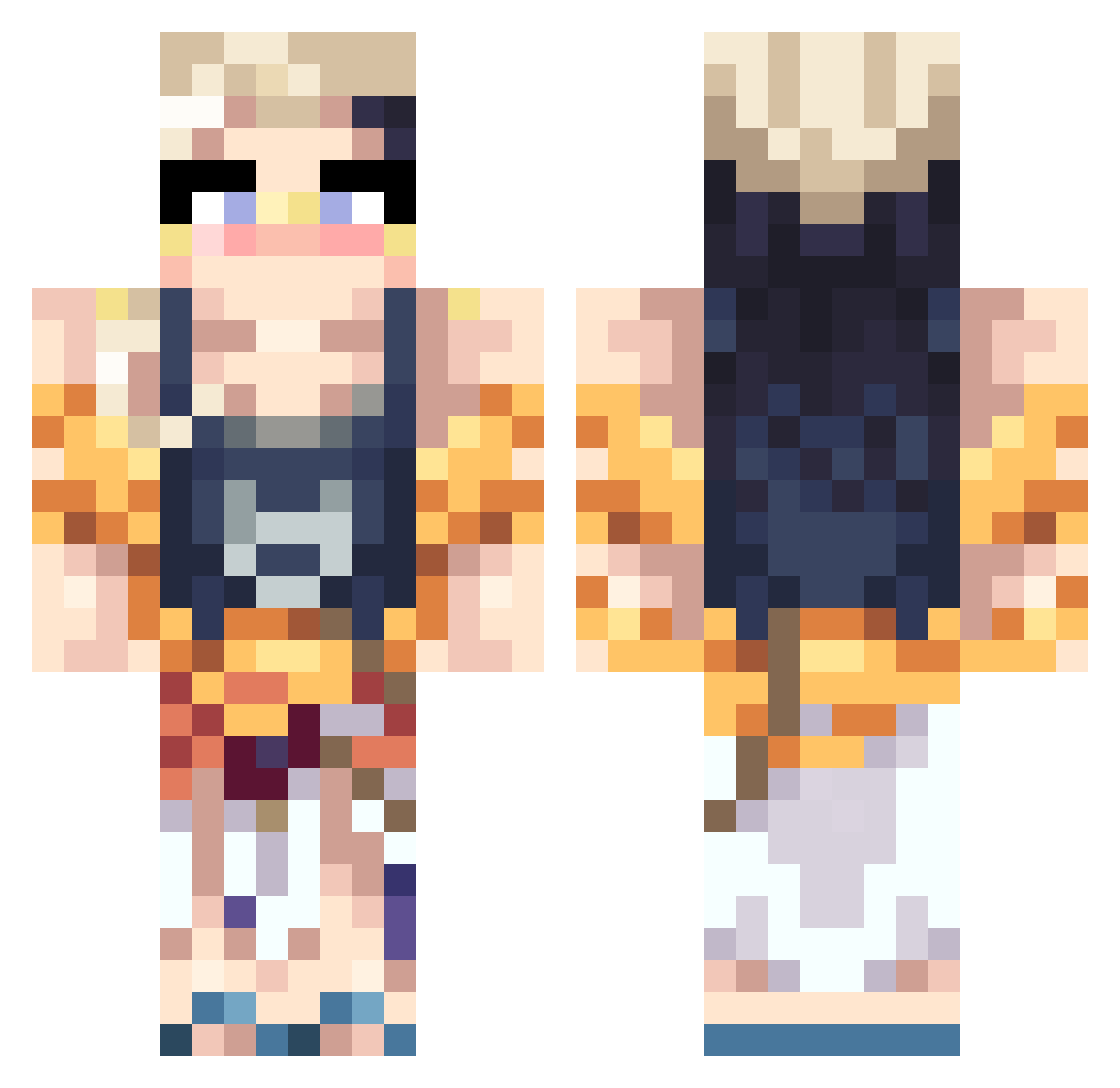 Vyh_Vh Minecraft skin, front and back view