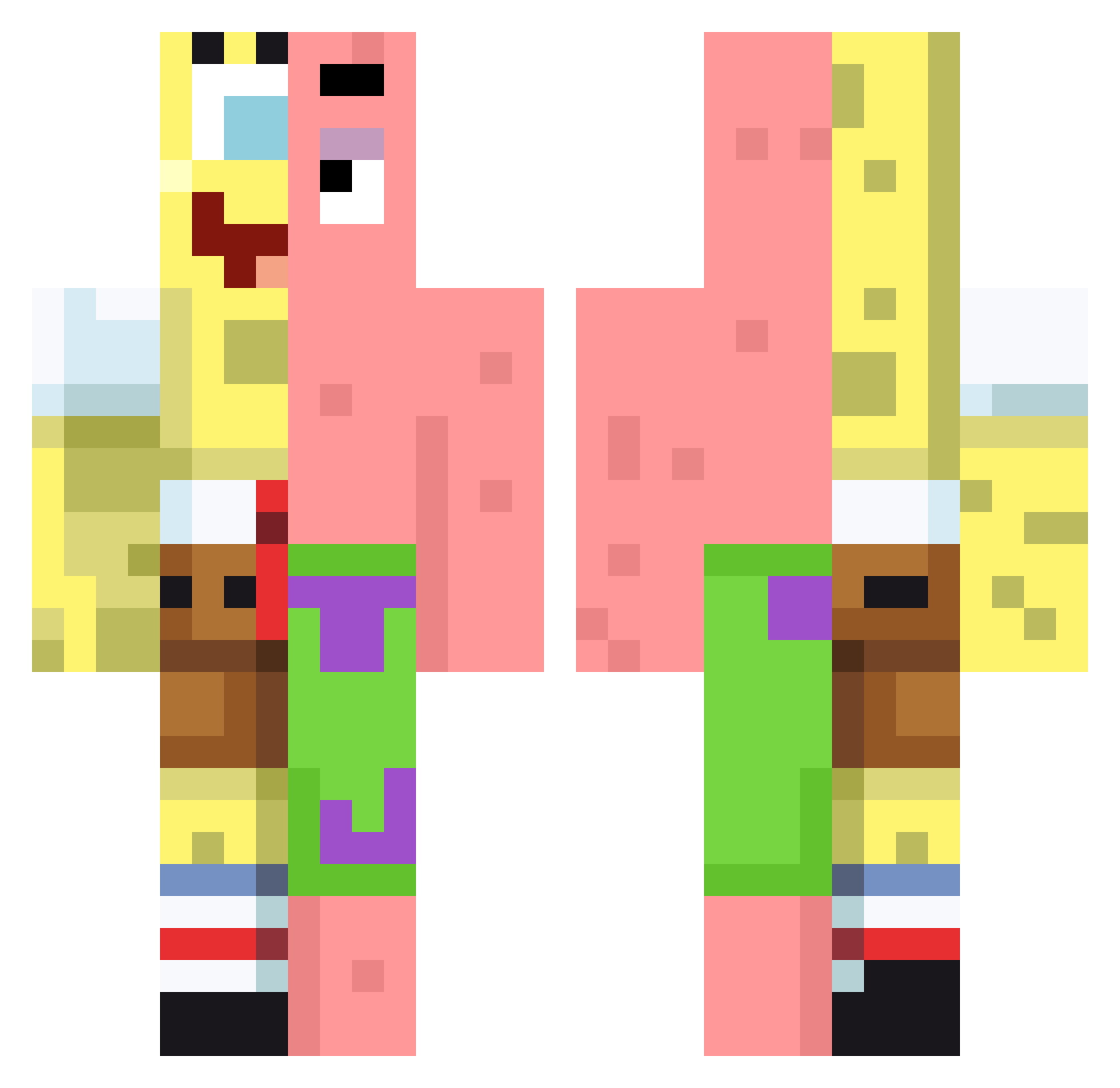 Anonymous313 Minecraft skin, front and back view