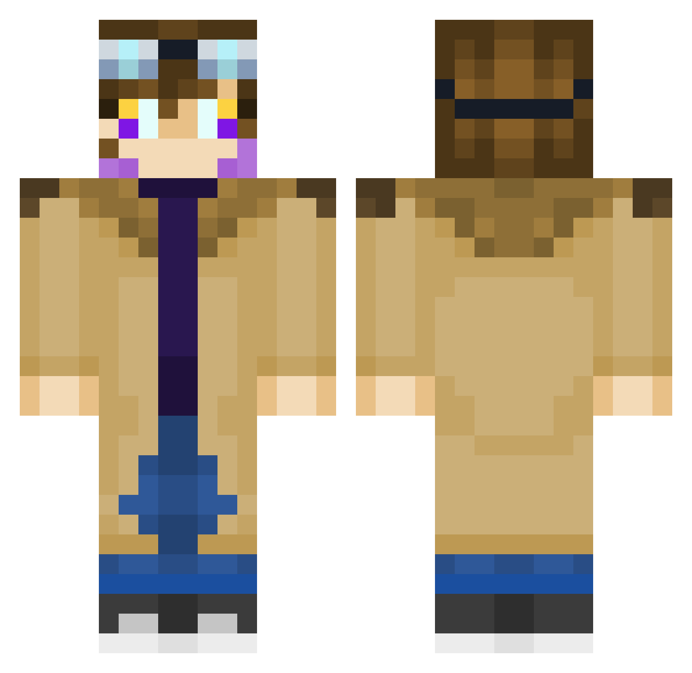 Monodtone Minecraft skin, front and back view