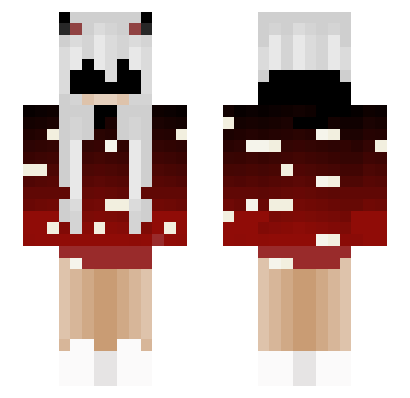 reviv1e Minecraft skin, front and back view