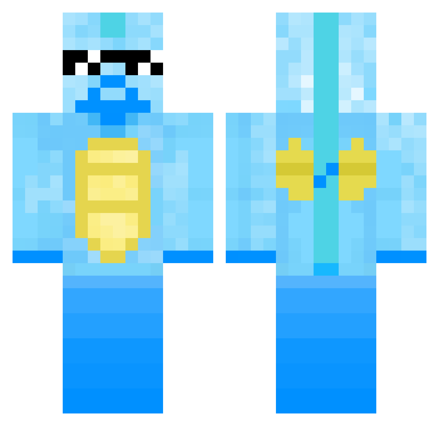 SEAHORSEBRO Minecraft skin, front and back view