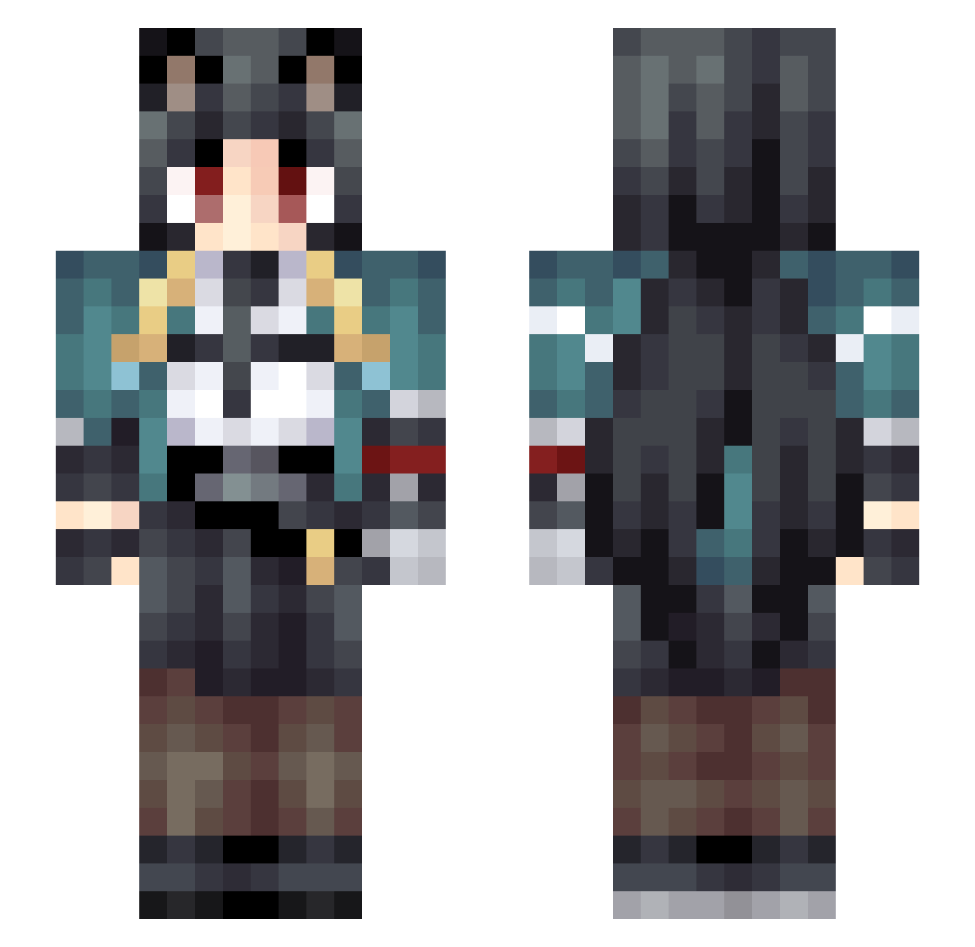 Takumi_8 Minecraft skin, front and back view