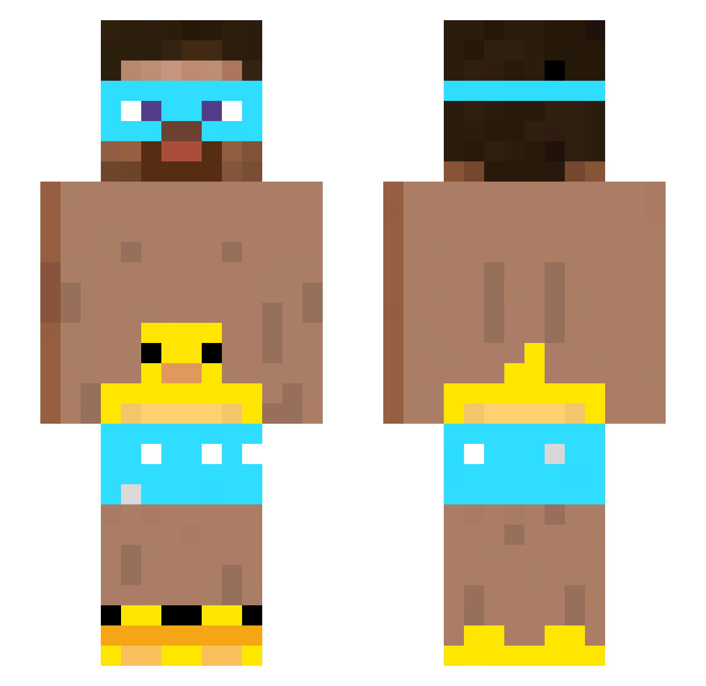 2woHappy Minecraft skin, front and back view