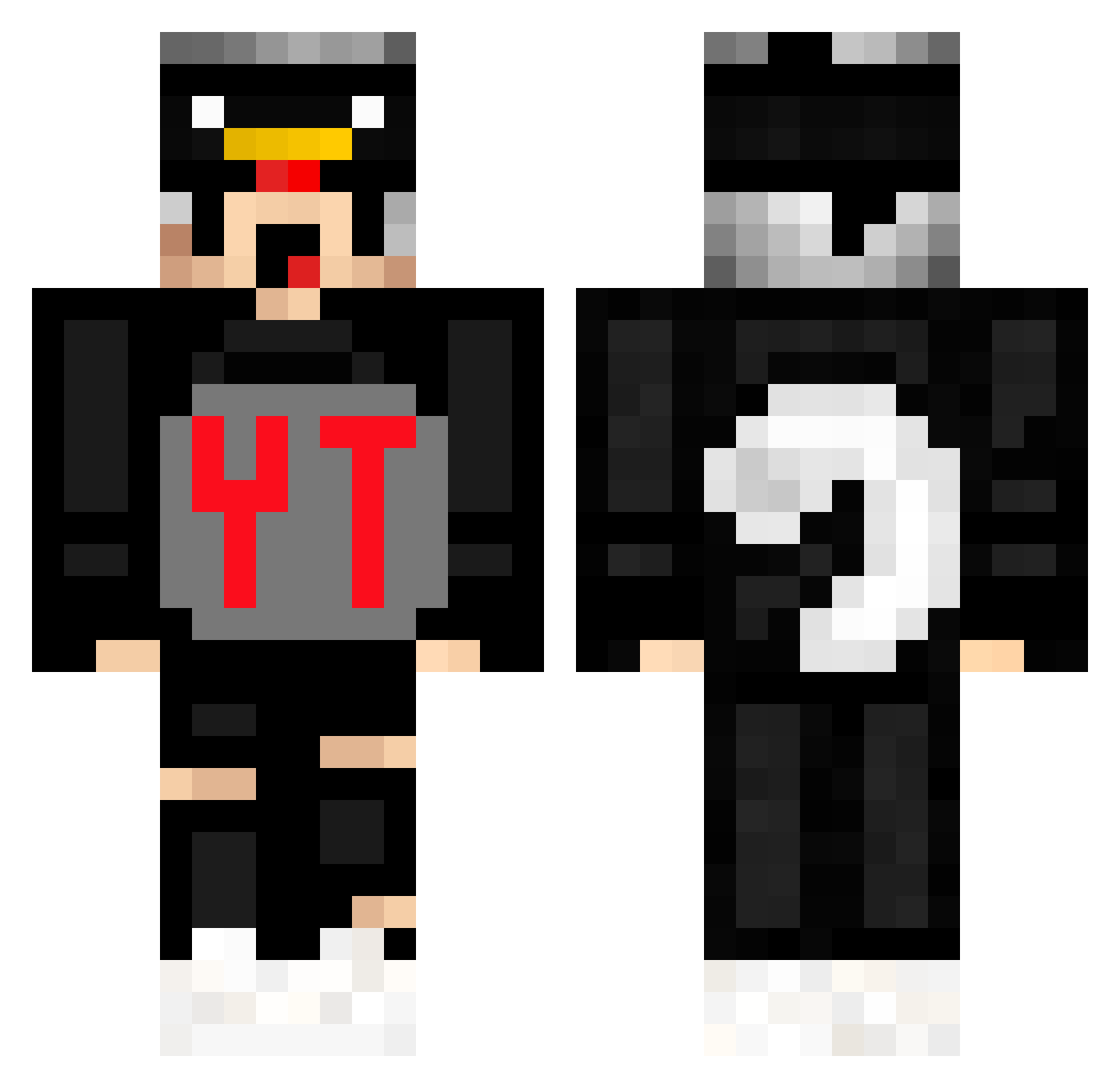 wzxll Minecraft skin, front and back view