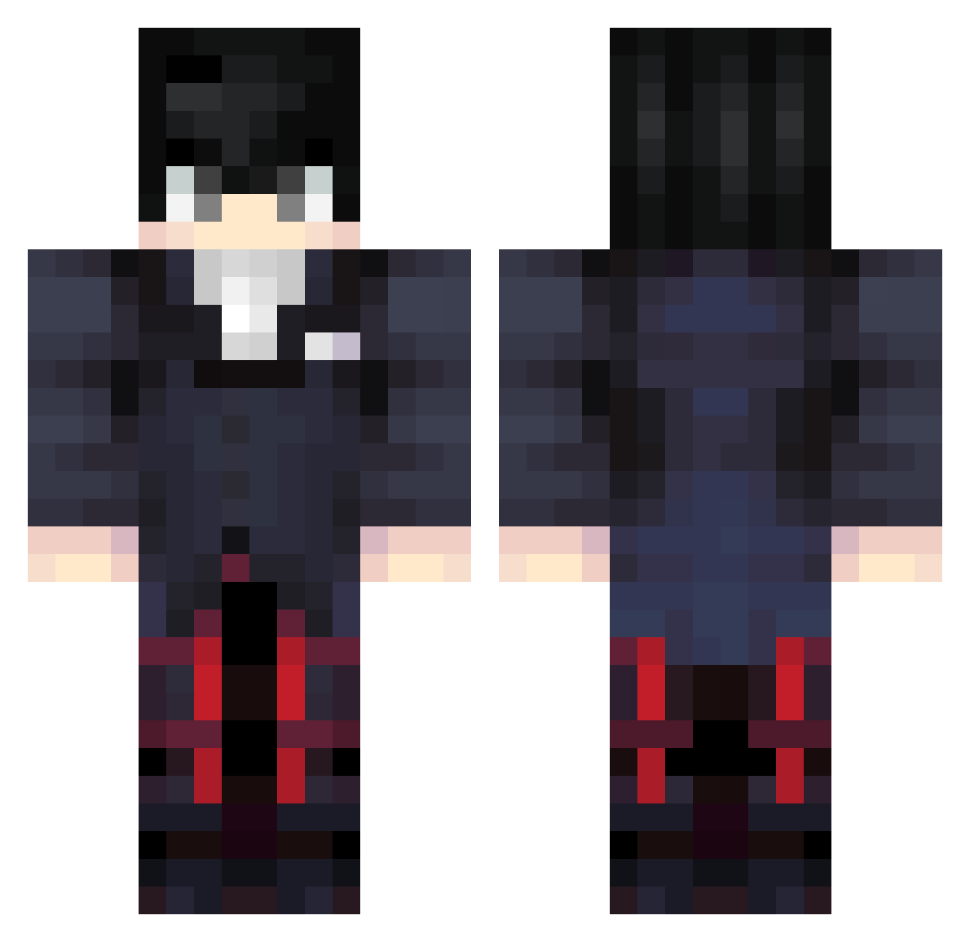 MurasakiYoru Minecraft skin, front and back view