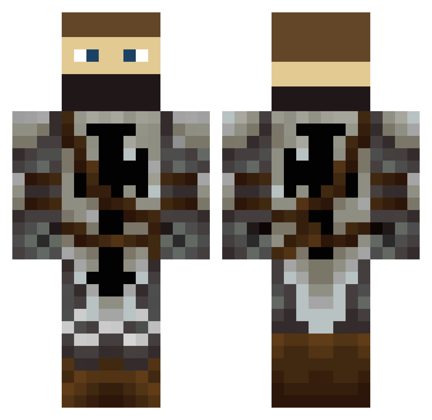Tarovski Minecraft skin, front and back view
