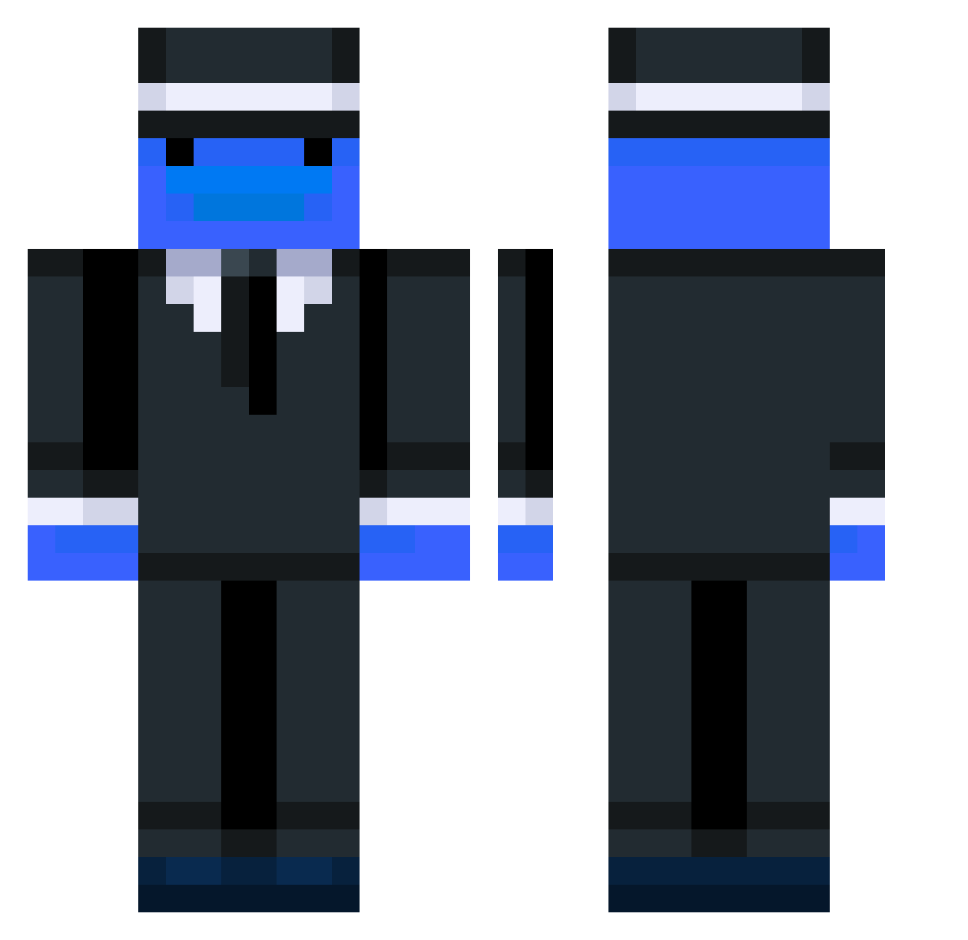 UbinBubin Minecraft skin, front and back view