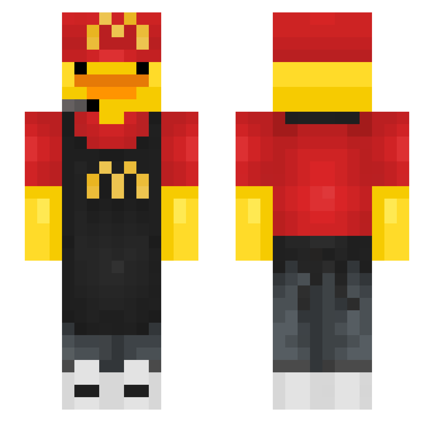 MikadoV9 Minecraft skin, front and back view