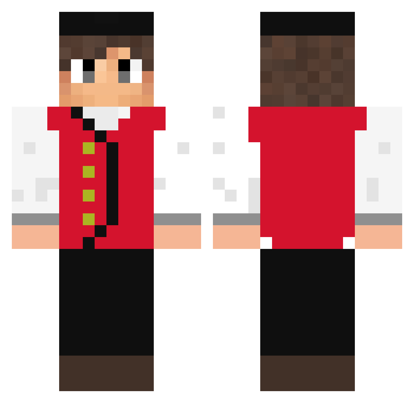 Fadaise Minecraft skin, front and back view