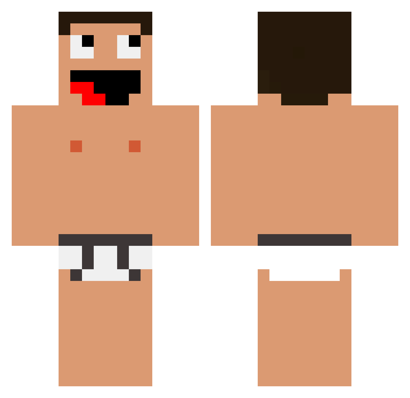 Gabbez09 Minecraft skin, front and back view