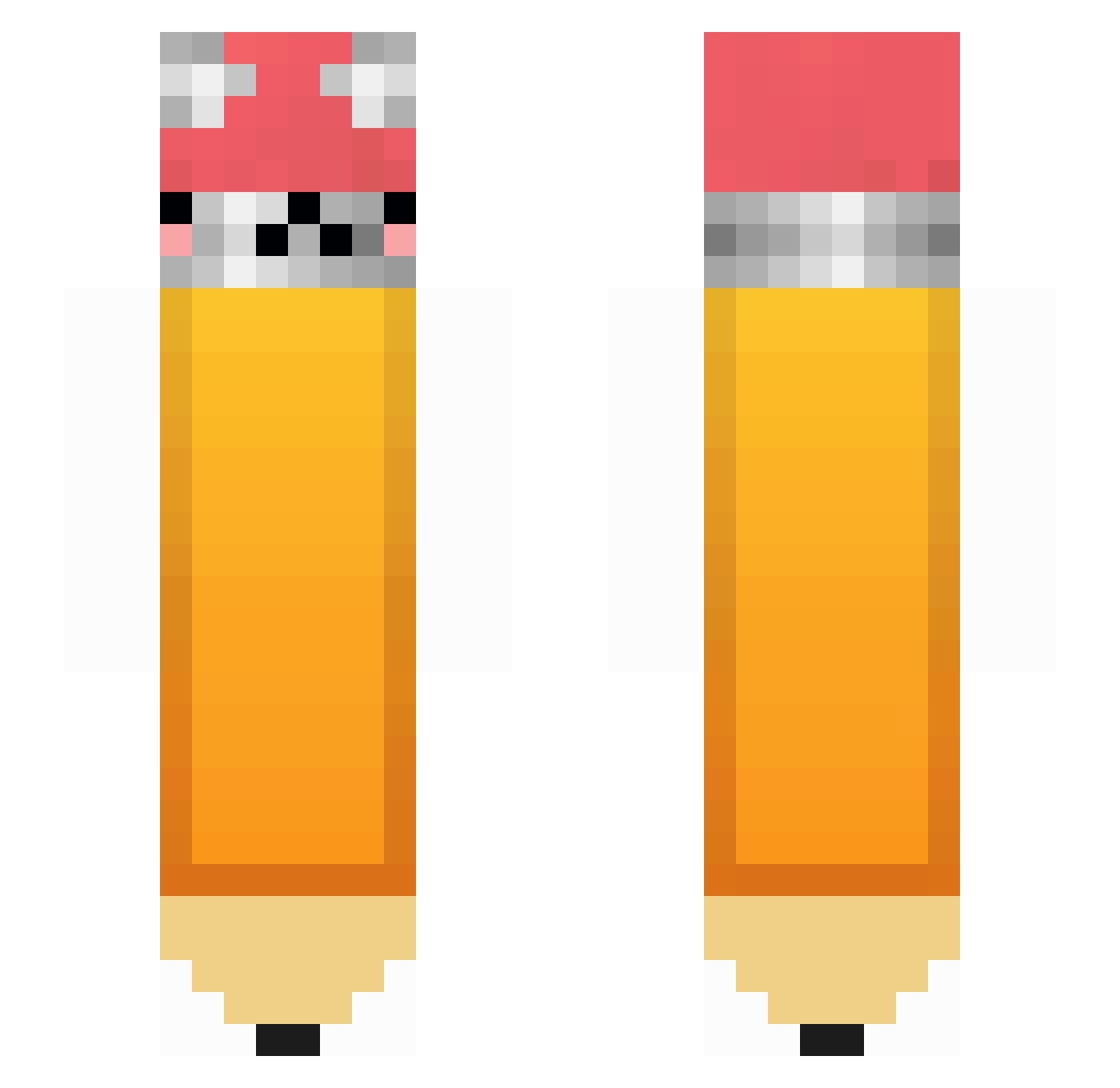 DubRamen Minecraft skin, front and back view