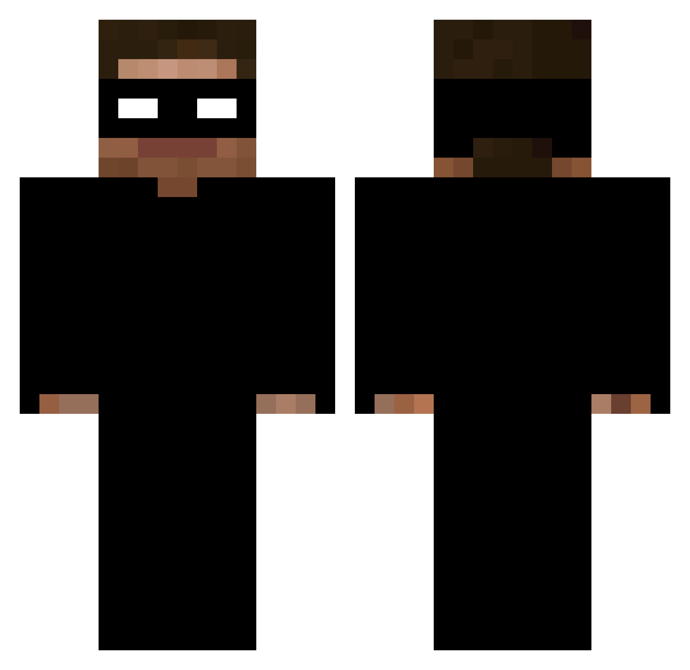 GreensBeansMan Minecraft skin, front and back view