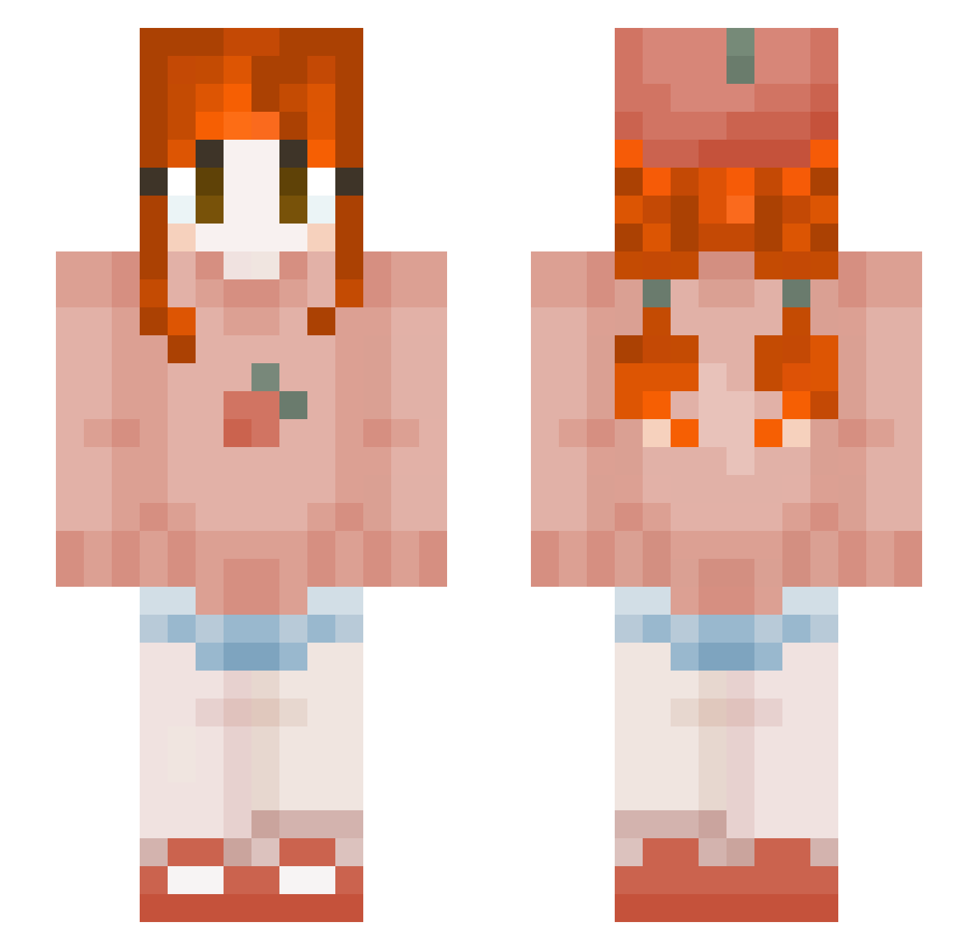 SandDee Minecraft skin, front and back view