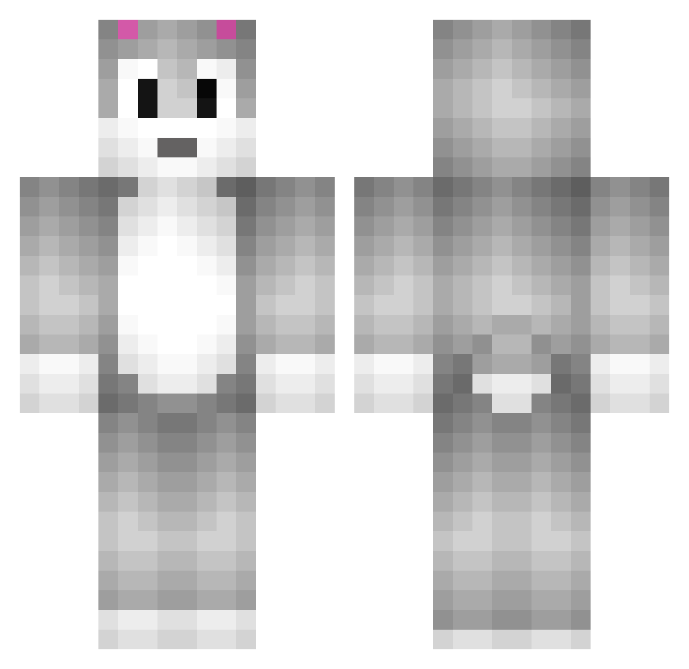 Eqol Minecraft skin, front and back view