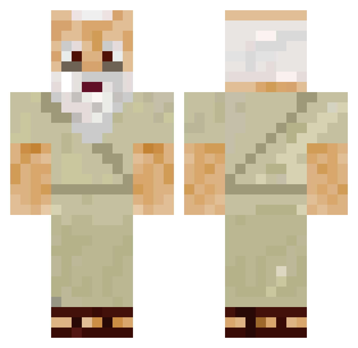Parnemides Minecraft skin, front and back view