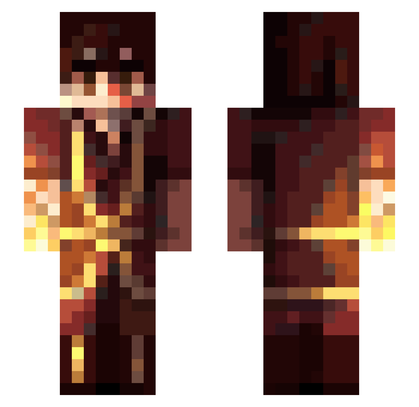 Aviahelm Minecraft skin, front and back view