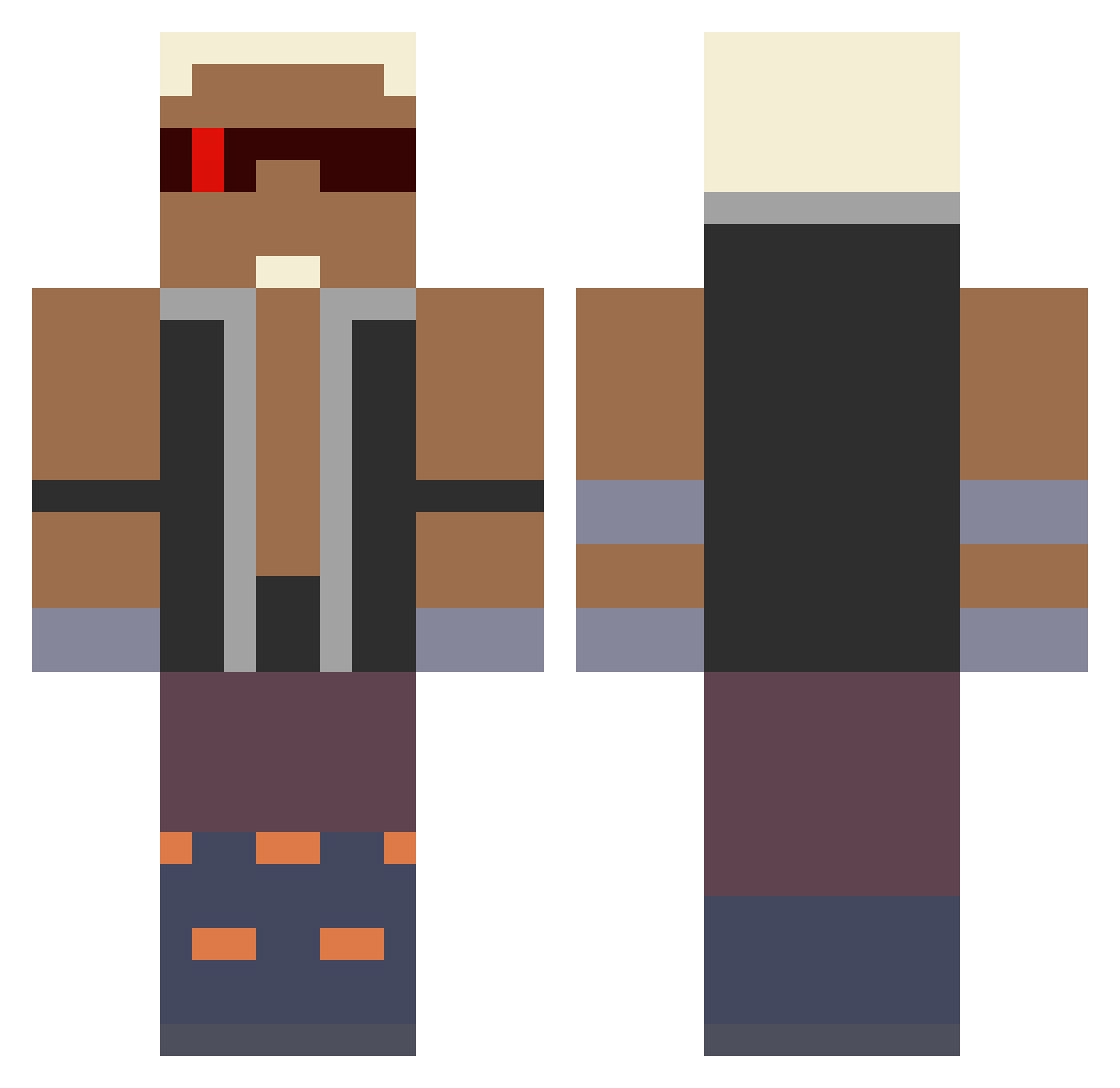 TheBlueGhost240 Minecraft skin, front and back view