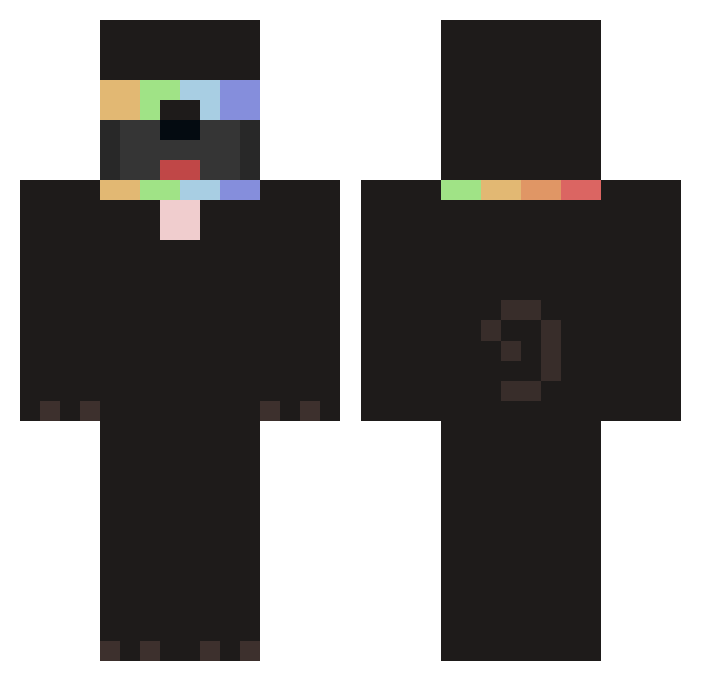 Rated Minecraft skin, front and back view