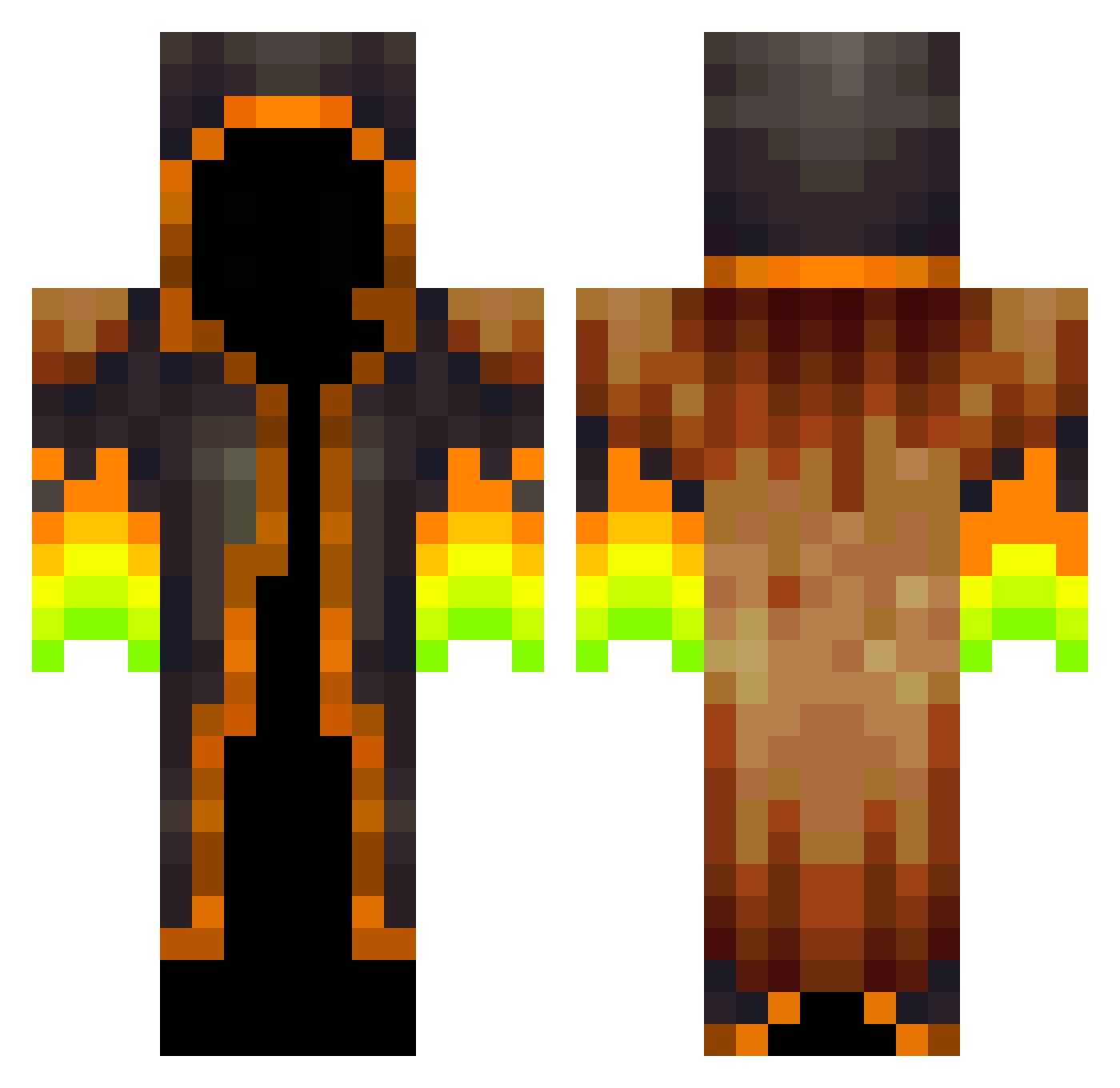 flexl Minecraft skin, front and back view