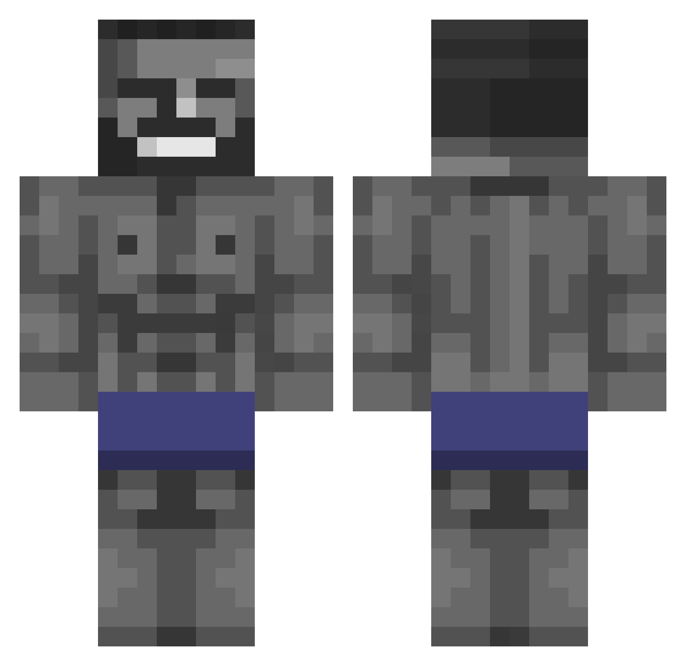 CadeWilliamson Minecraft skin, front and back view