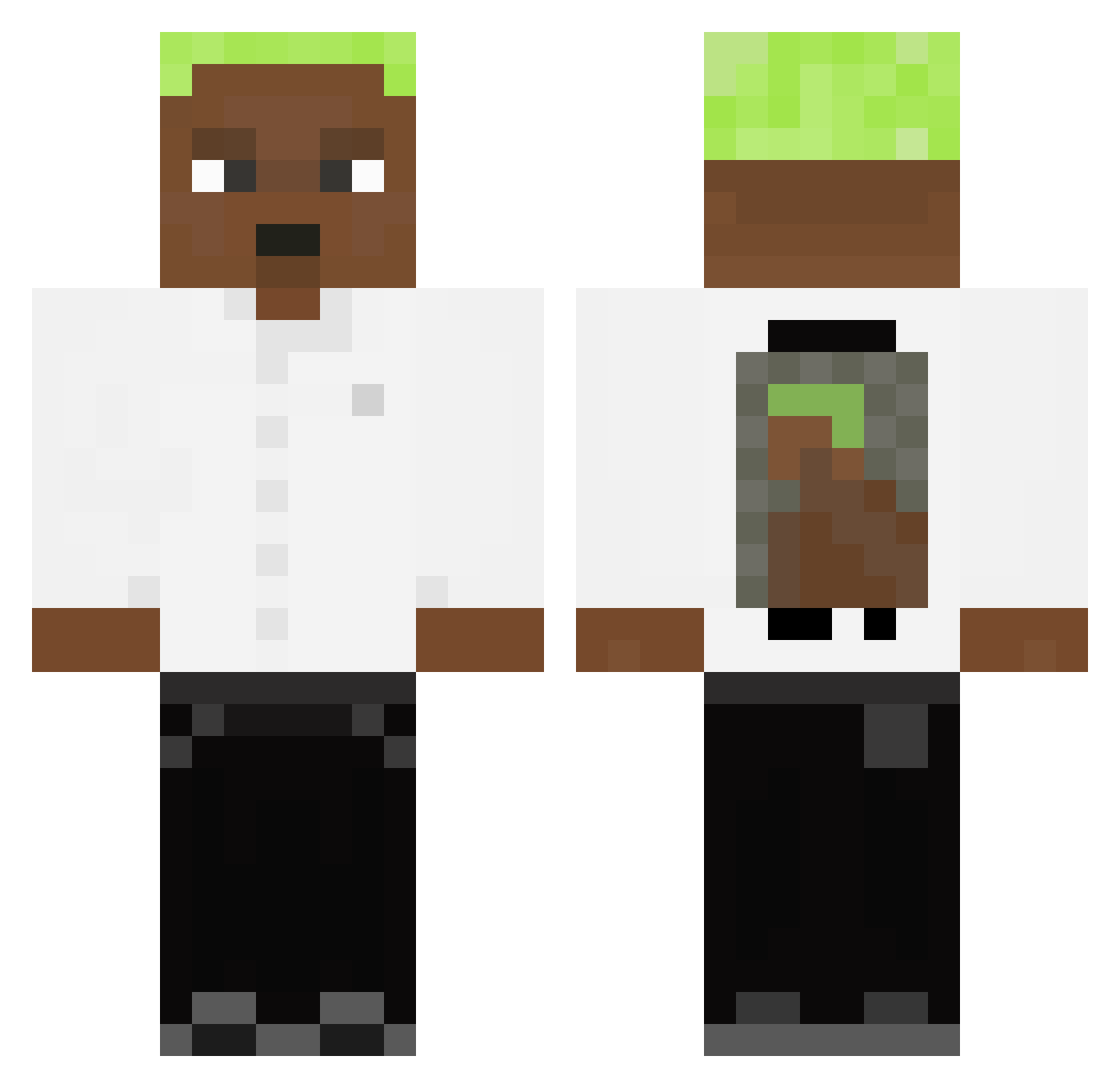 stevenx29x Minecraft skin, front and back view