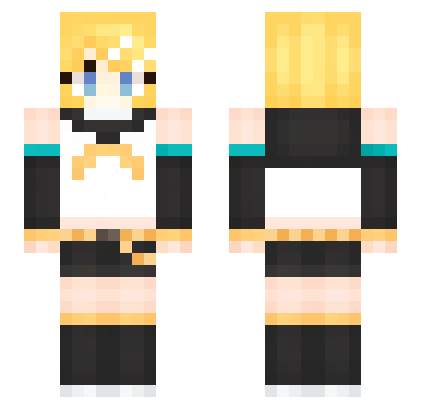 Rin_loveuzksic Minecraft skin, front and back view