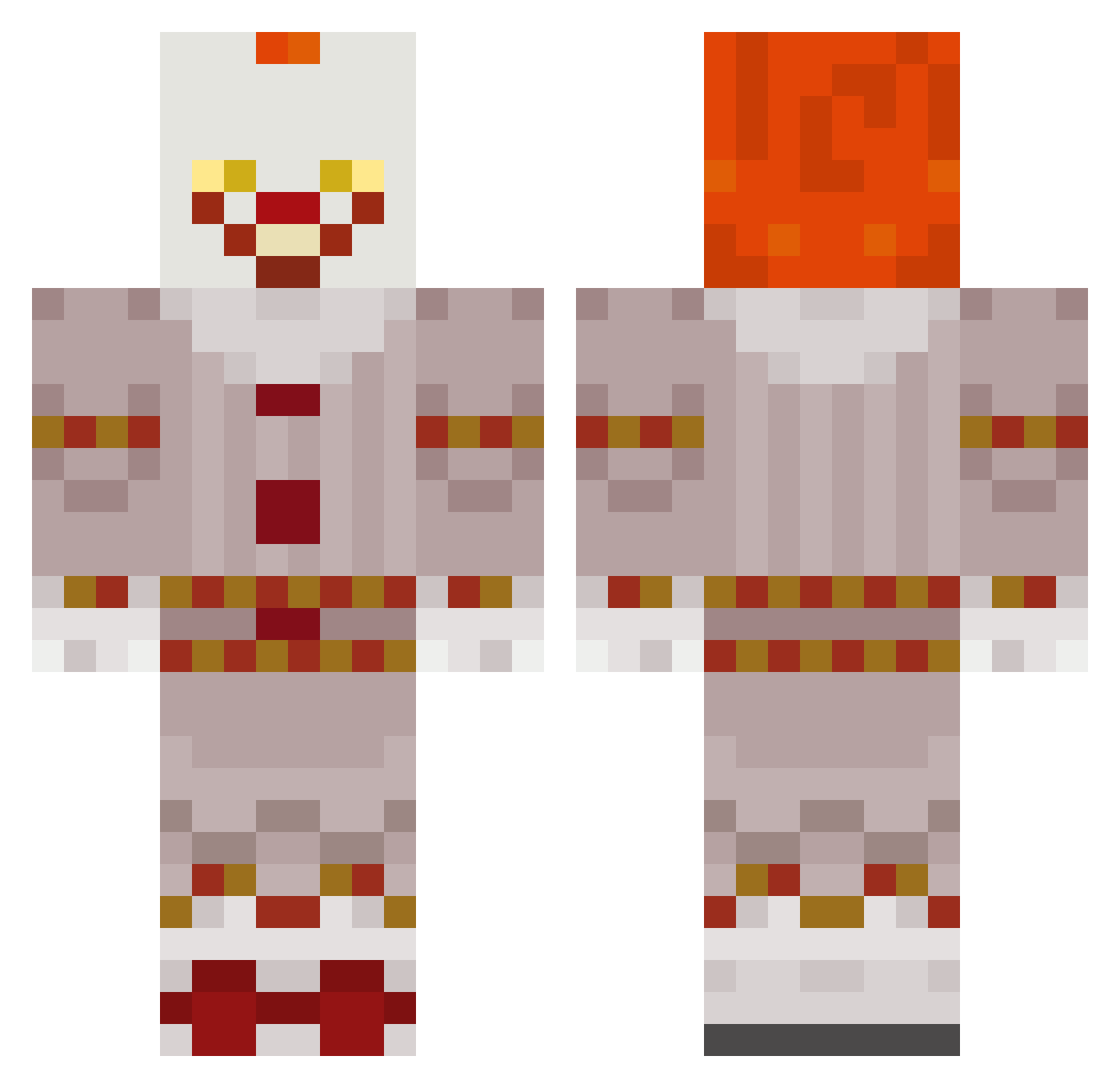 JOJOJB Minecraft skin, front and back view