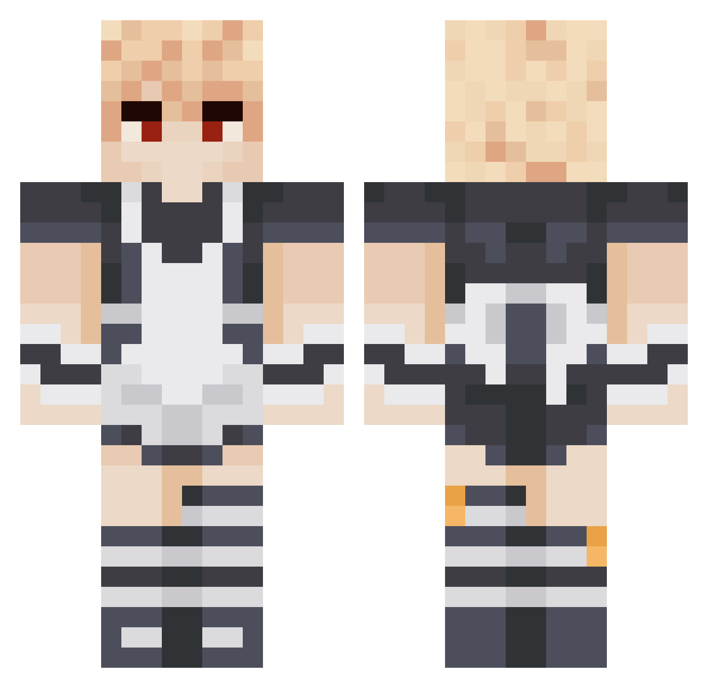 shadtato Minecraft skin, front and back view