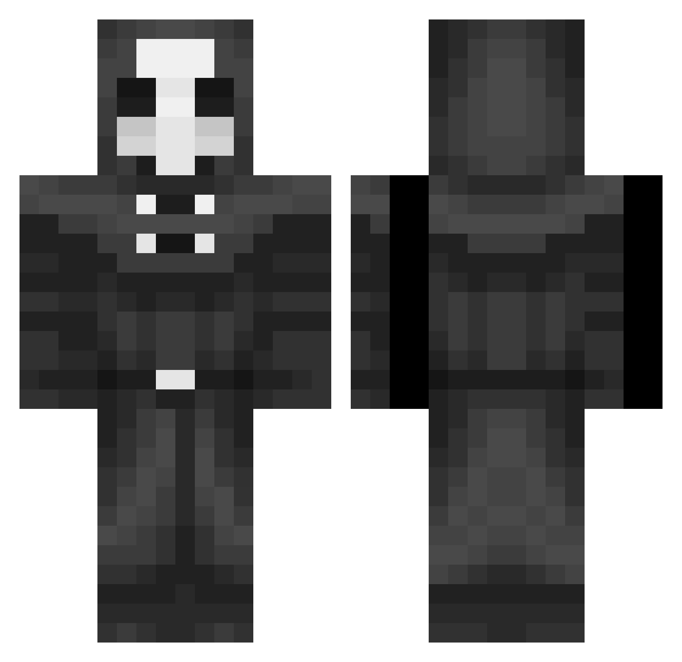 SirVel Minecraft skin, front and back view