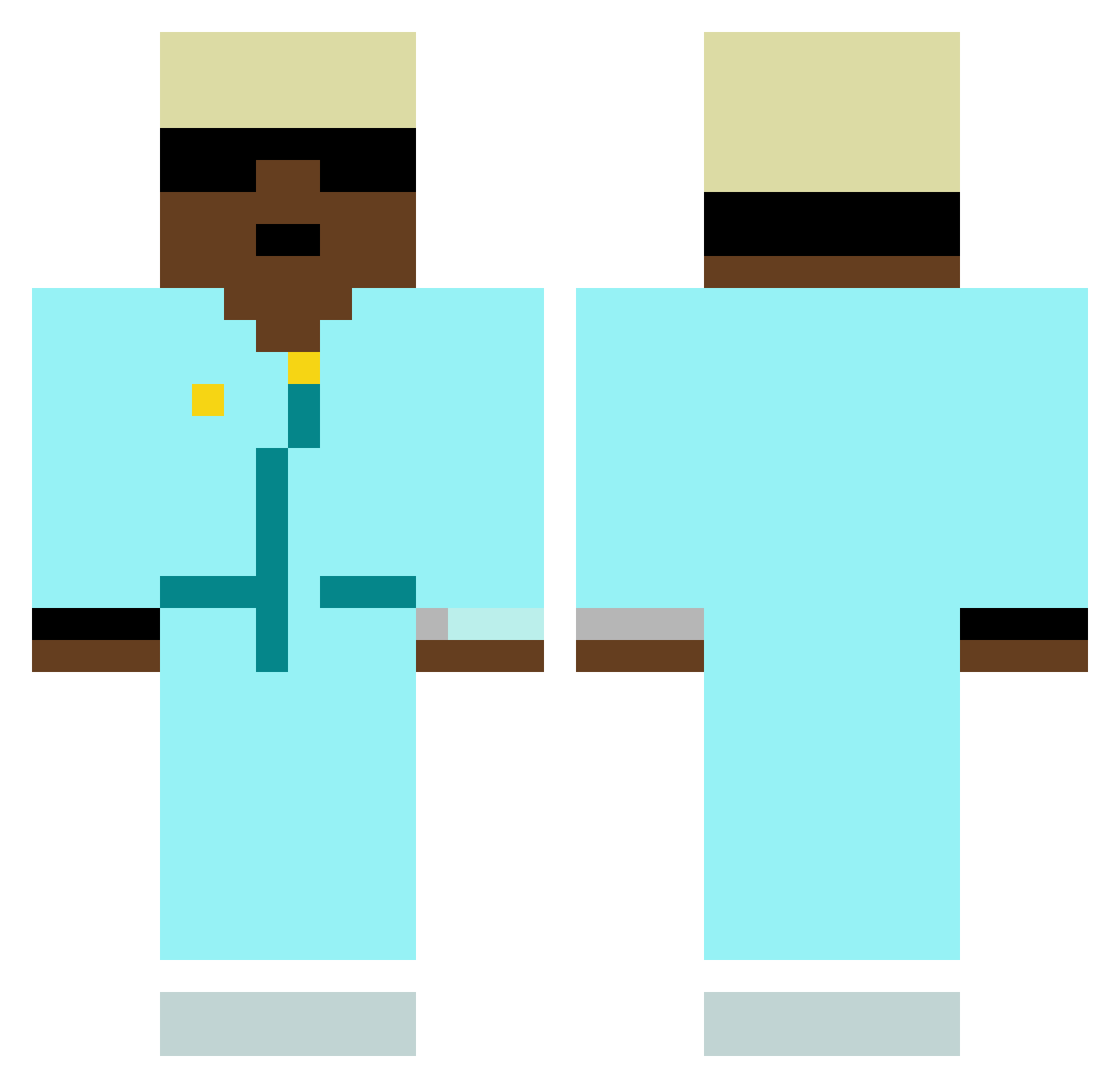 Mageprince Minecraft skin, front and back view