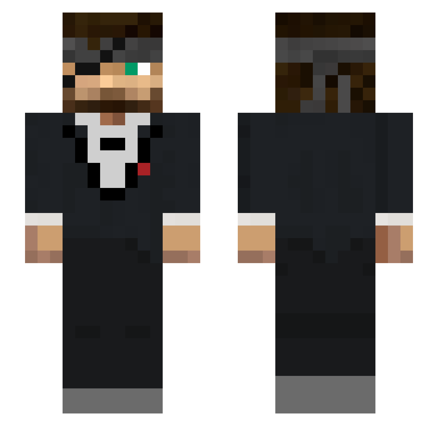 Iroquios Minecraft skin, front and back view