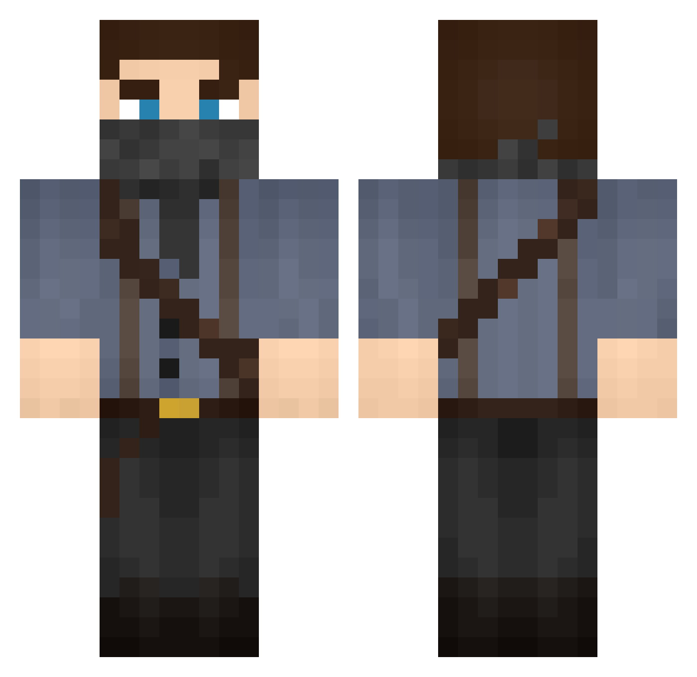 CmonDutch Minecraft skin, front and back view