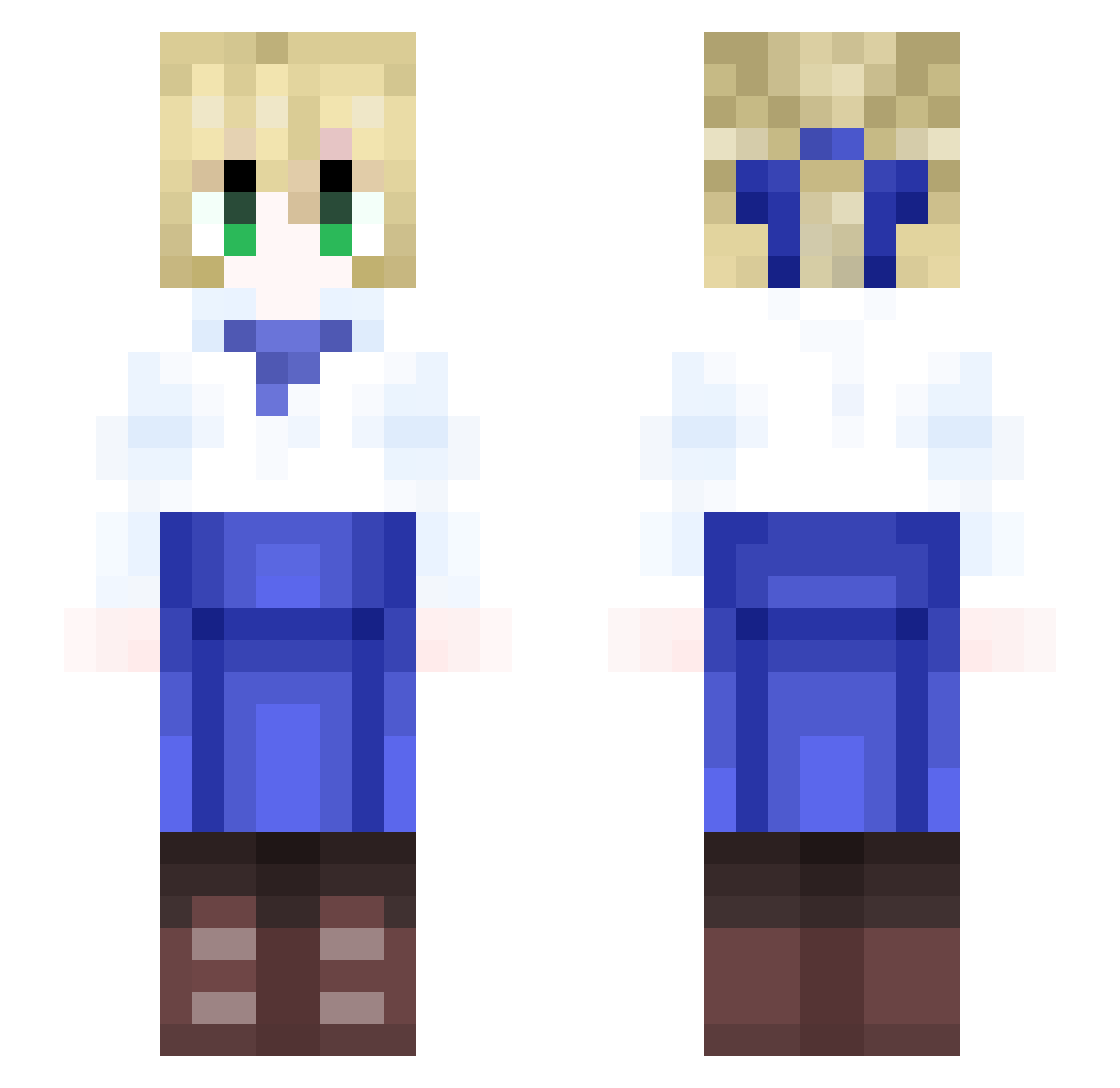 mileschen2010 Minecraft skin, front and back view