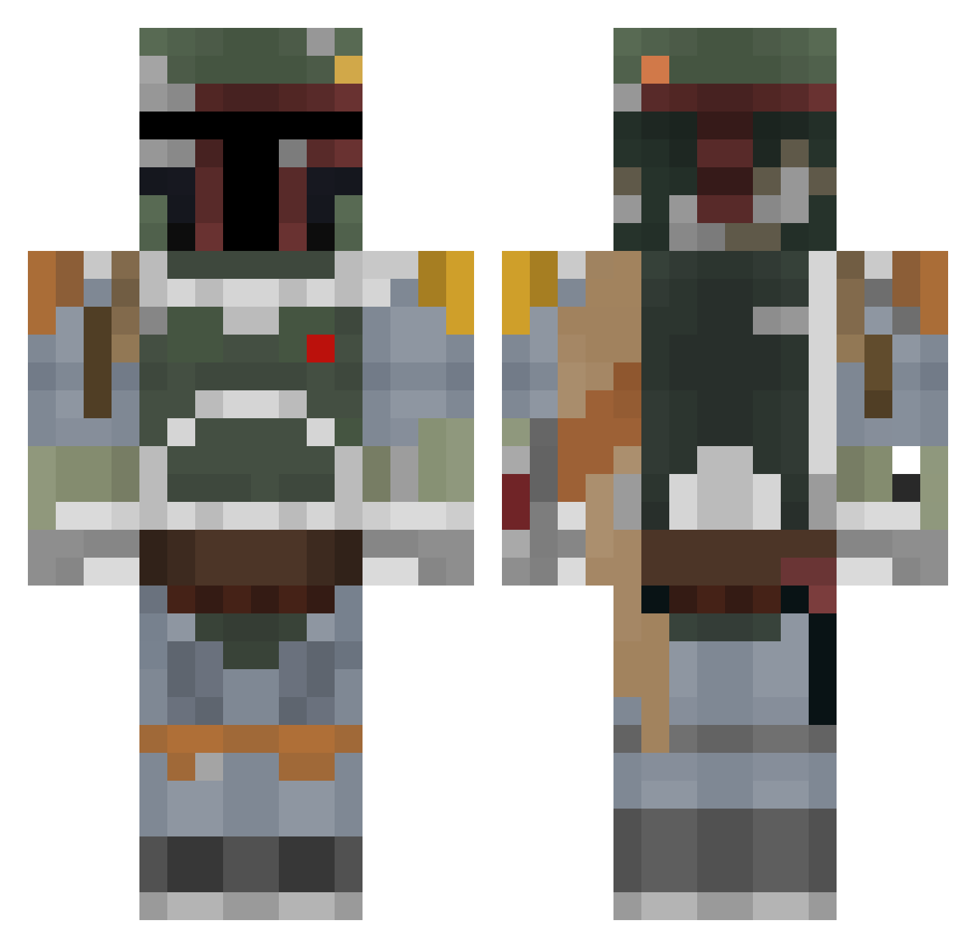 UpperMoonTwo Minecraft skin, front and back view