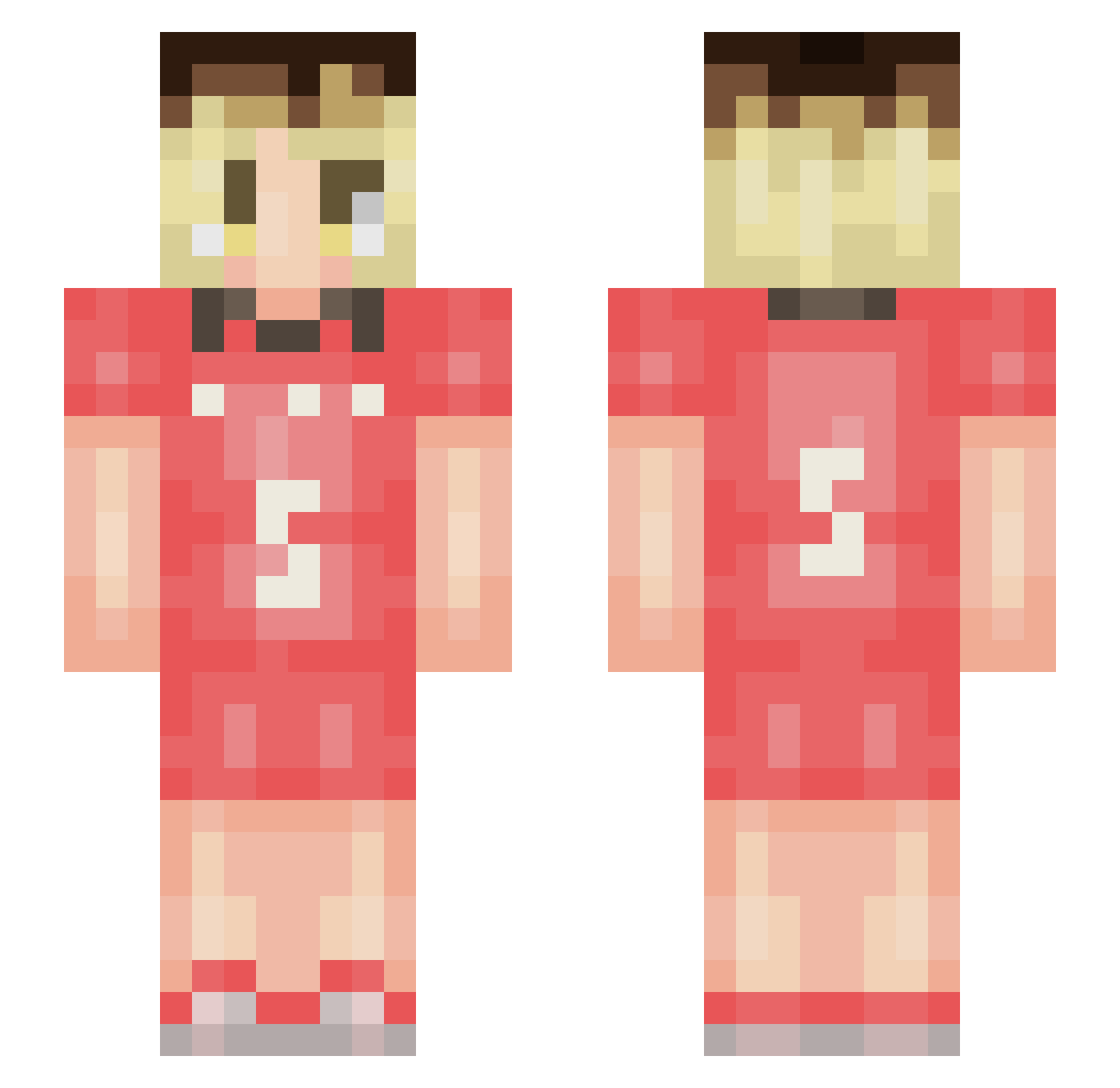 ry0un0suke Minecraft skin, front and back view