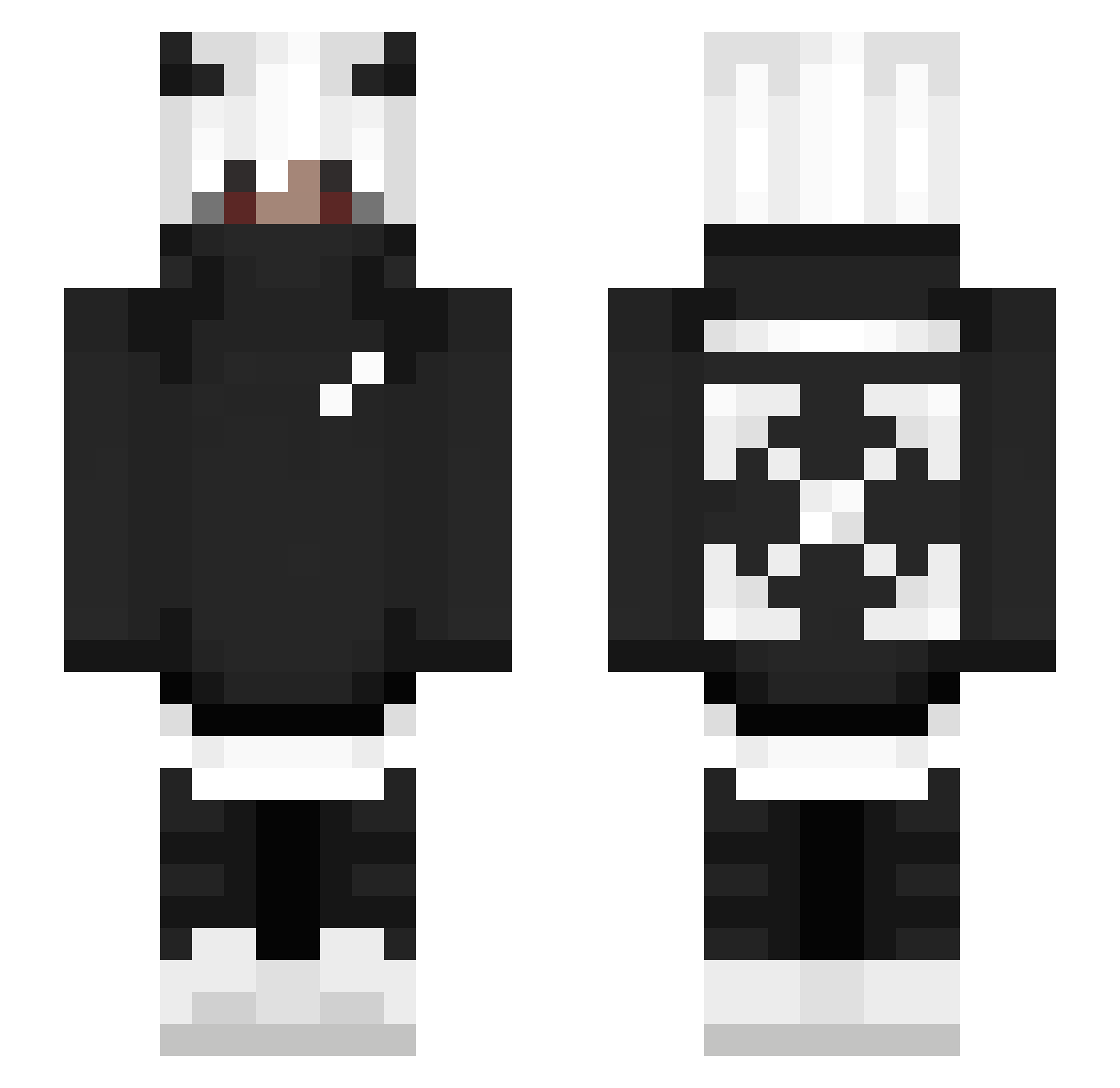 ITS_WOLFIE Minecraft skin, front and back view