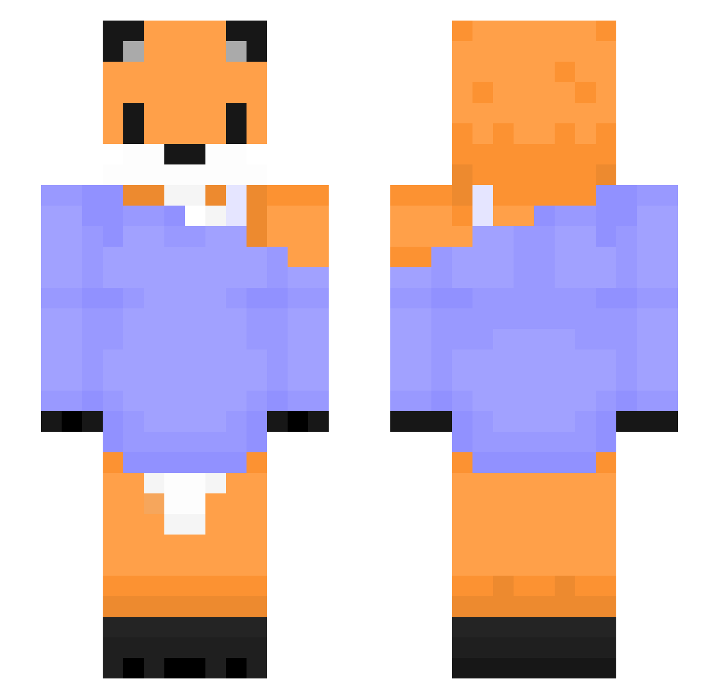 Mini3x3 Minecraft skin, front and back view