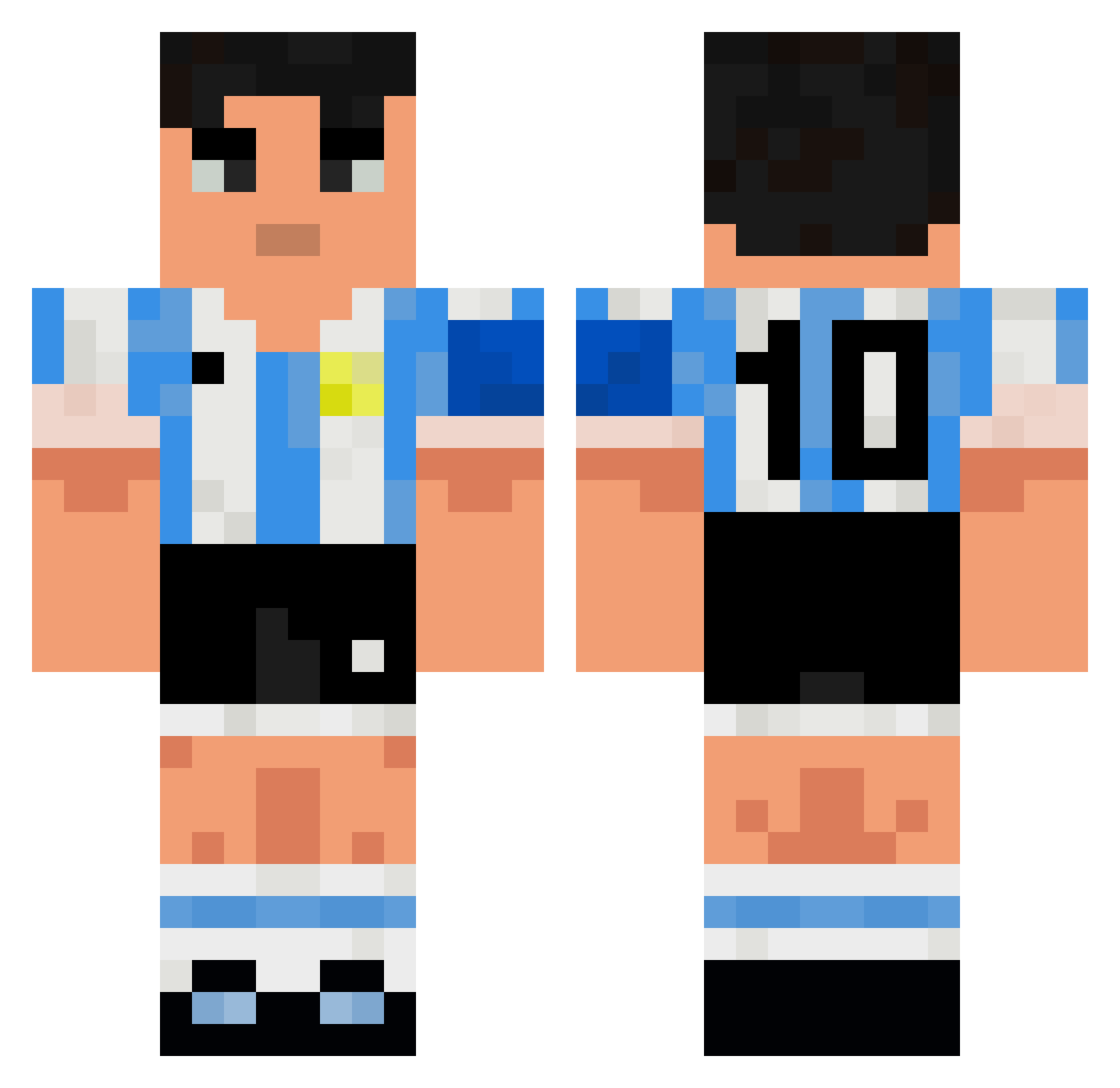 elchelodelgado Minecraft skin, front and back view