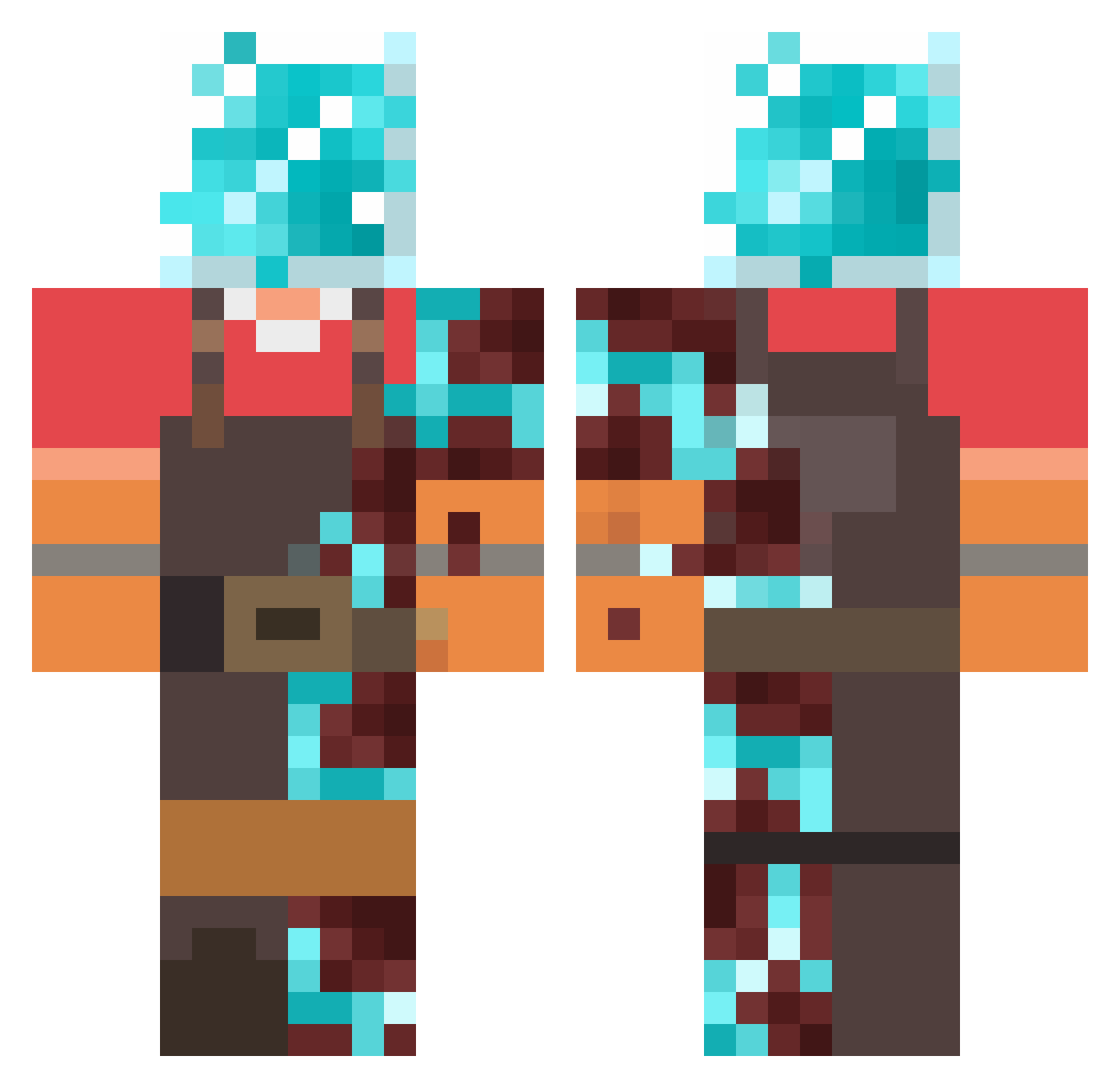 Bigman578 Minecraft skin, front and back view
