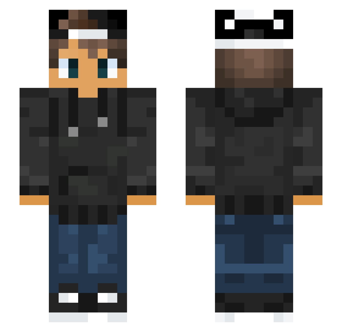 Blvk_MX Minecraft skin, front and back view