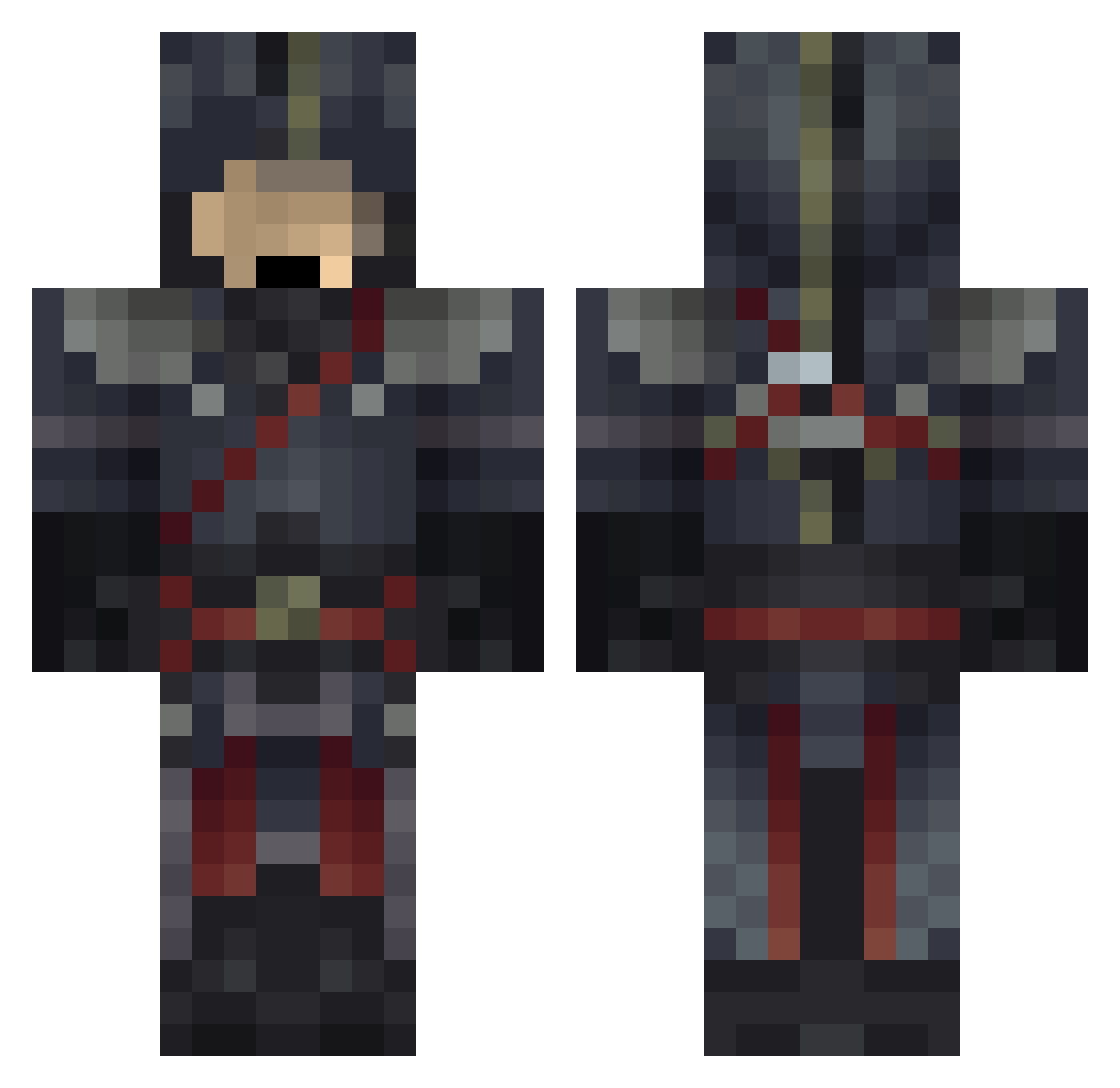 bitewing Minecraft skin, front and back view