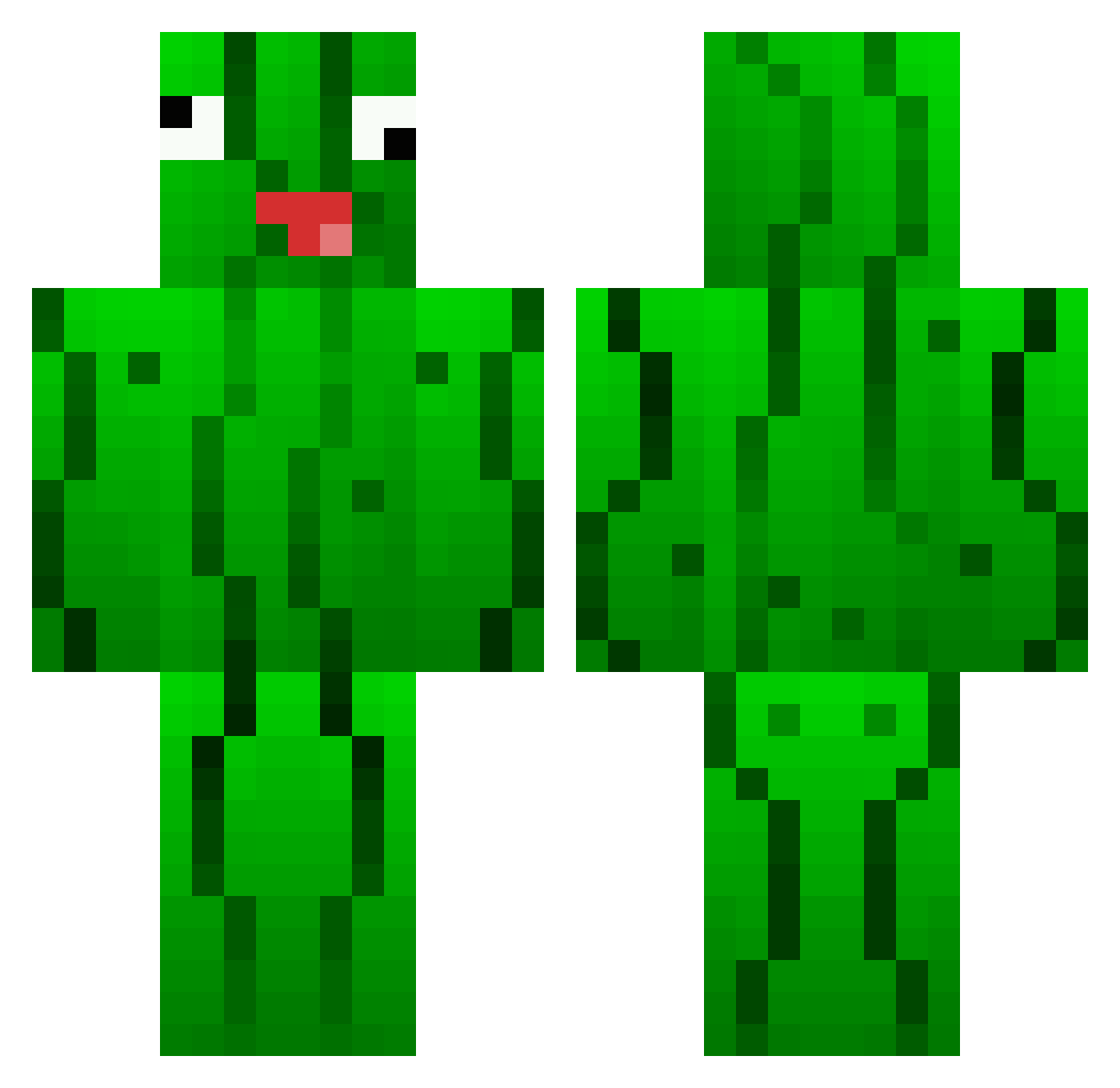 Pickler Minecraft skin, front and back view