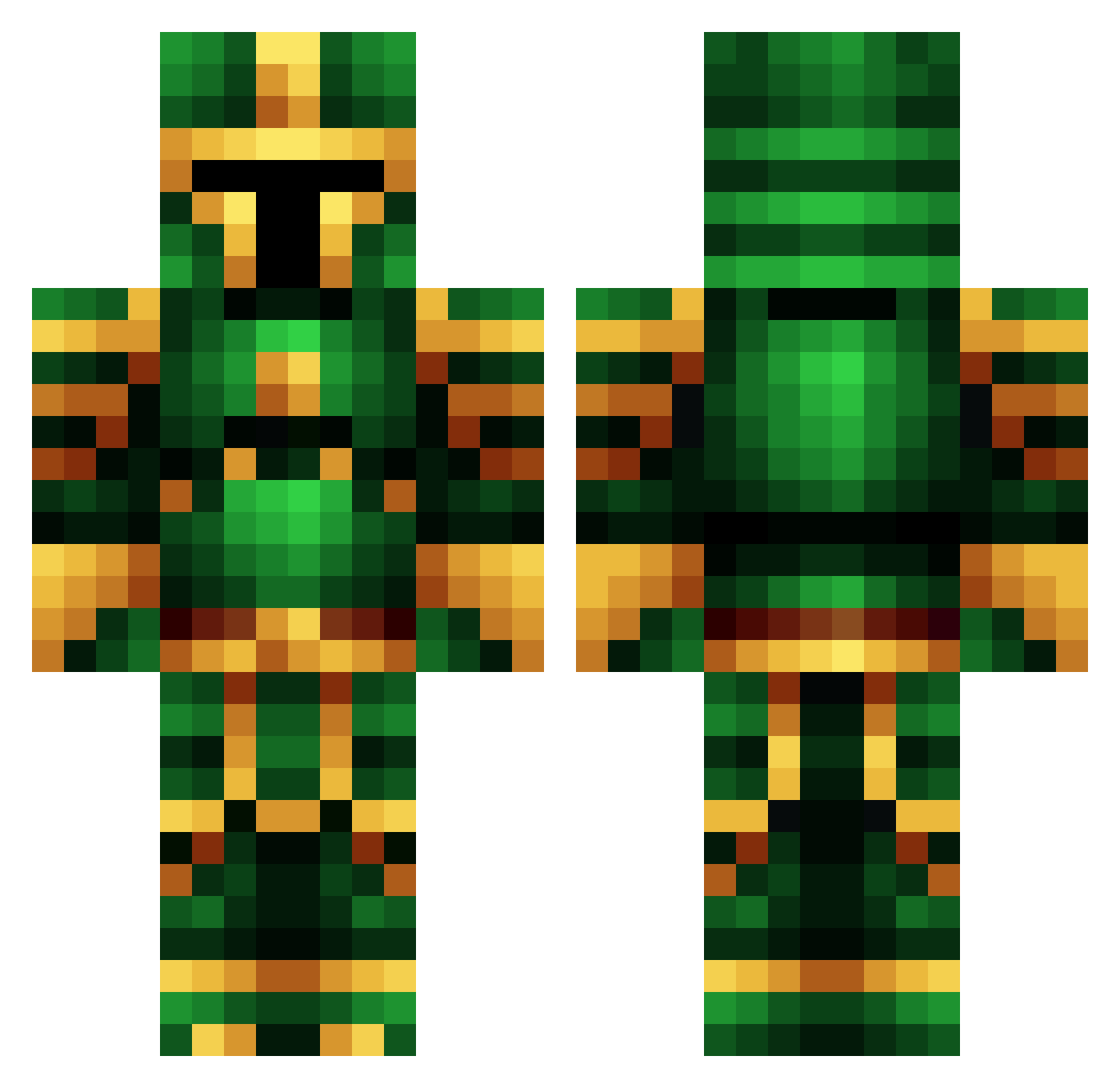 BigDaveBigDave Minecraft skin, front and back view